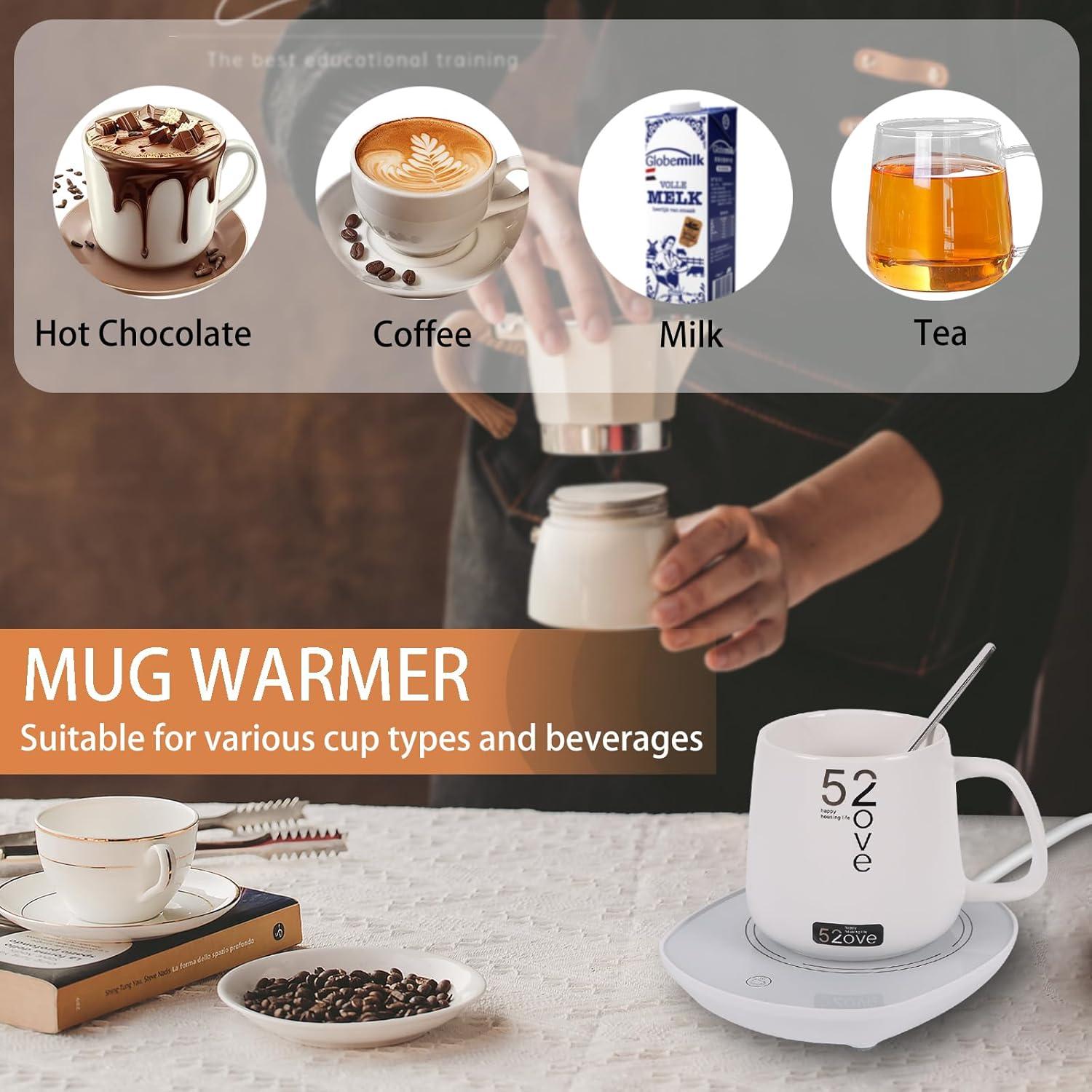 Calentador de Tazas LONID con Taza Cerámica 430ml Blanco