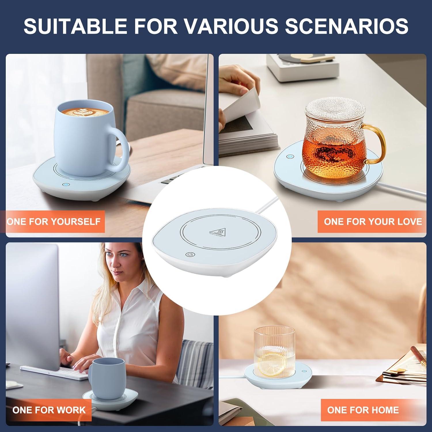 Calentador de Tazas LONID con Taza Cerámica 430ml Blanco