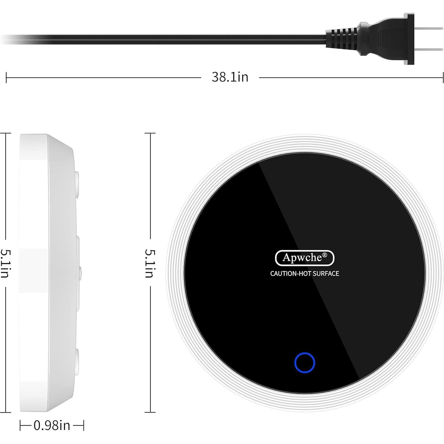 Calentador de Taza Apwche Blanco con Sensor de Gravedad 55°C