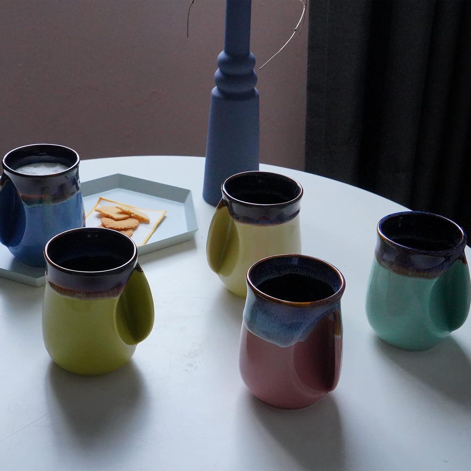 Taza de cerámica Selamica 532ml azul, diseño ergonómico