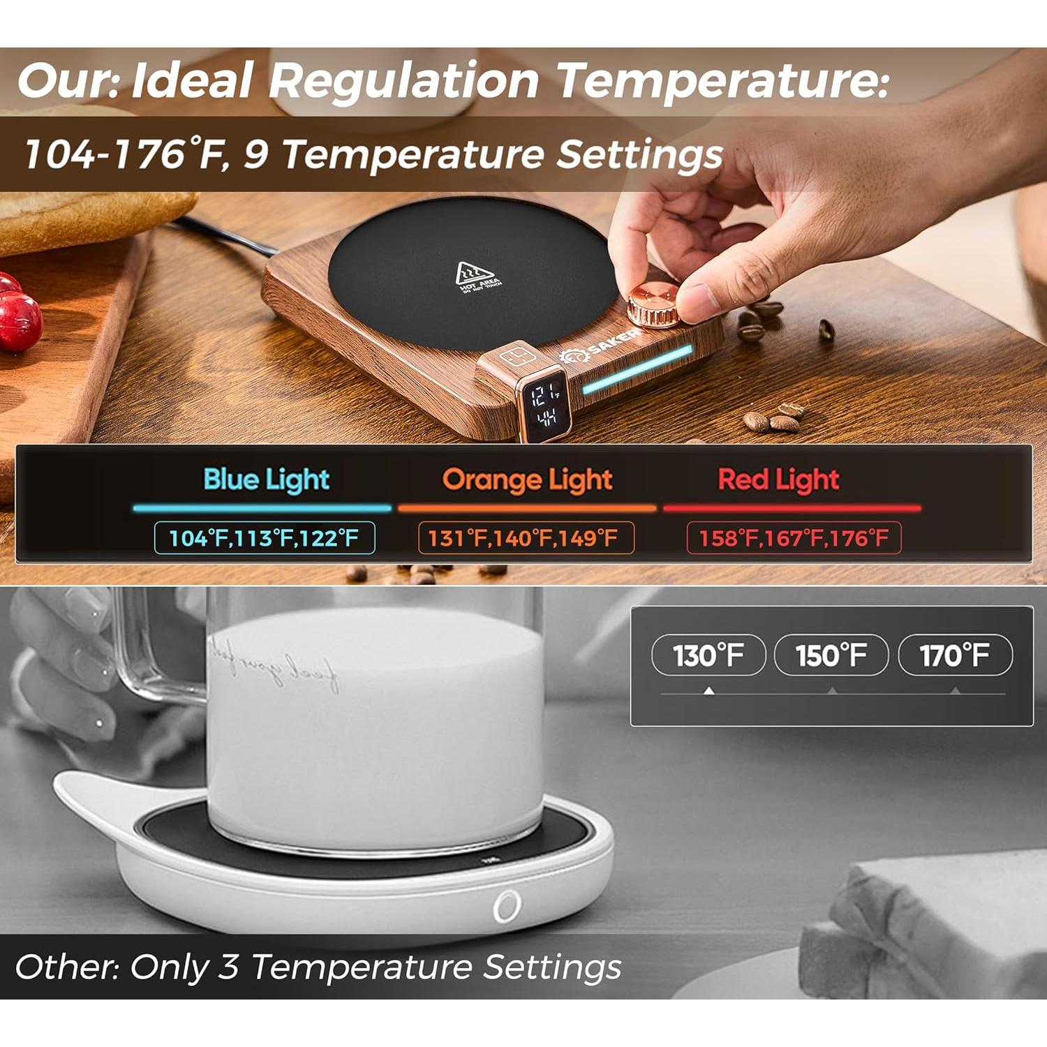 Calentador de Tazas Saker CP74768 con Pantalla Digital y 9 Temperaturas