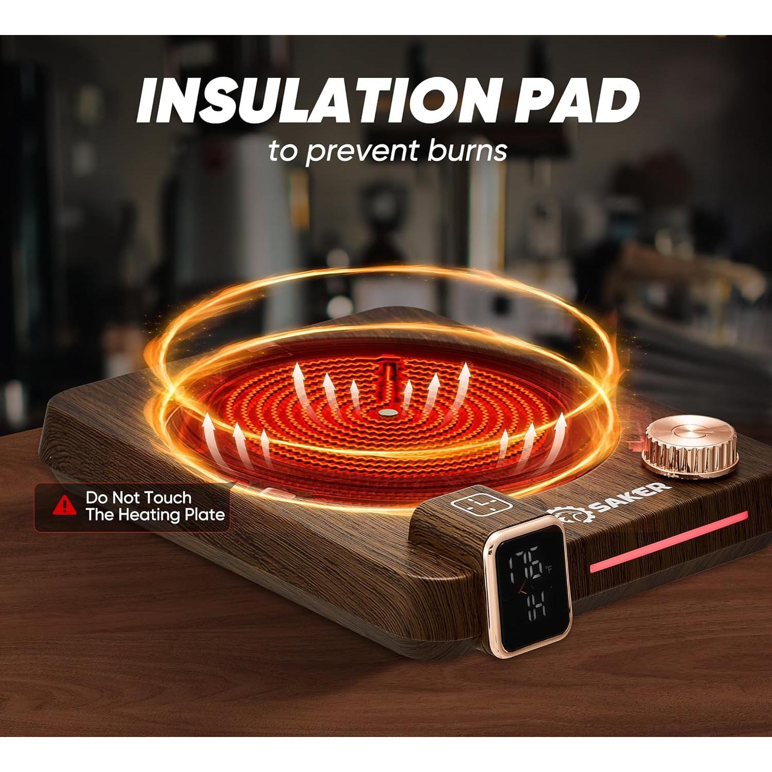 Calentador de Tazas Saker CP74768 con Pantalla Digital y 9 Temperaturas