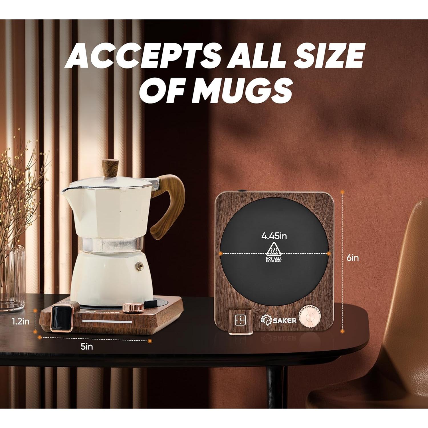 Calentador de Tazas Saker CP74768 con Pantalla Digital y 9 Temperaturas