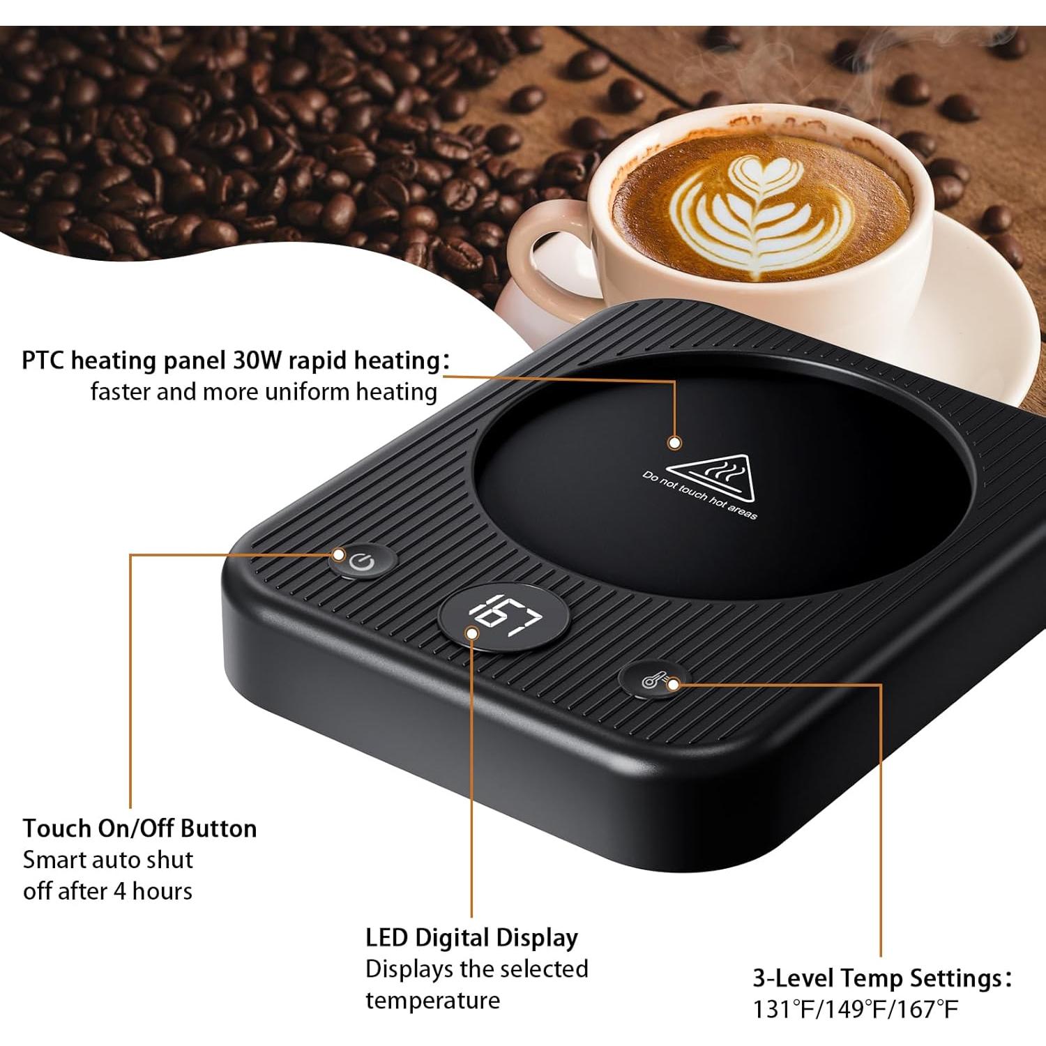 Juego de Taza Calentadora Waipfaru 0.47L con Control de Temperatura