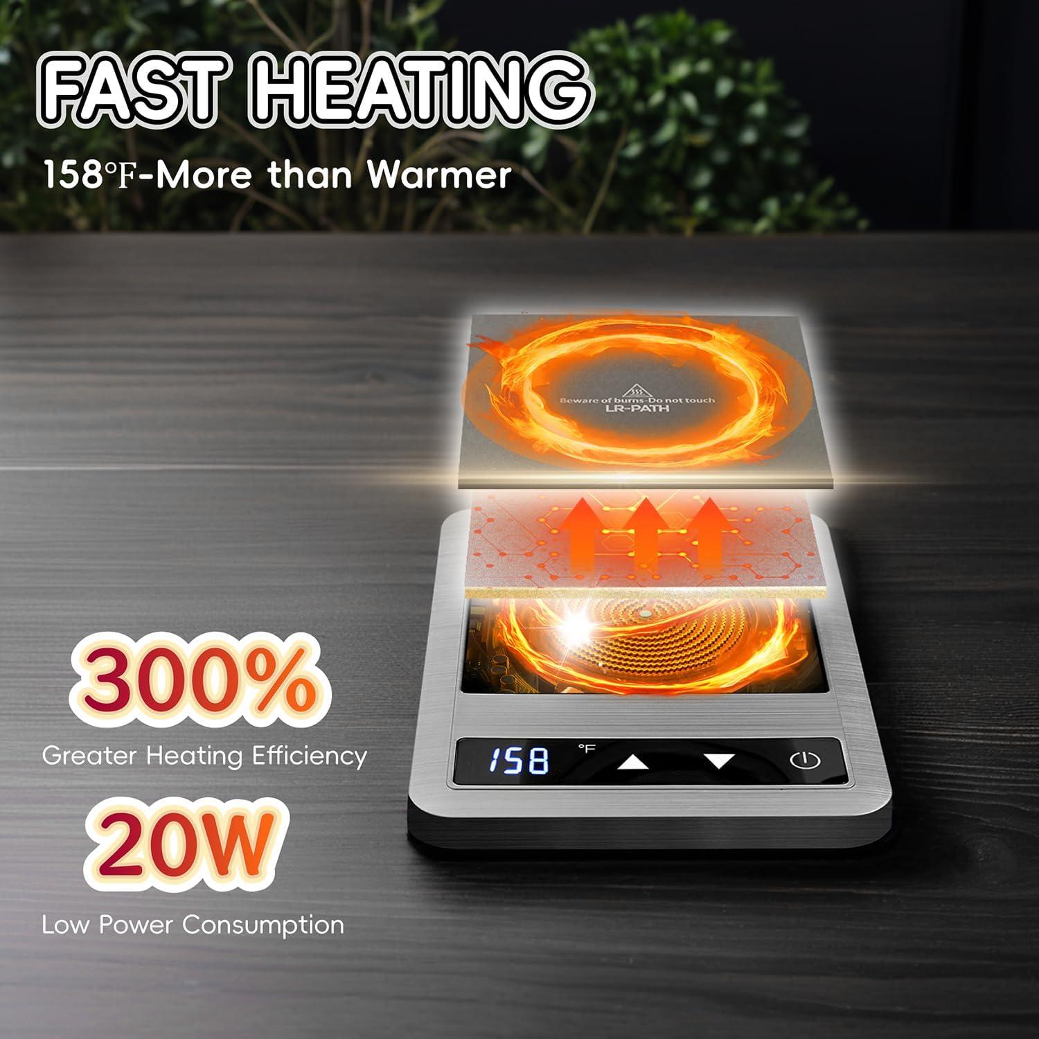 Calentador de Tazas HOWAY con 4 Temperaturas y Taza Cerámica 396ml