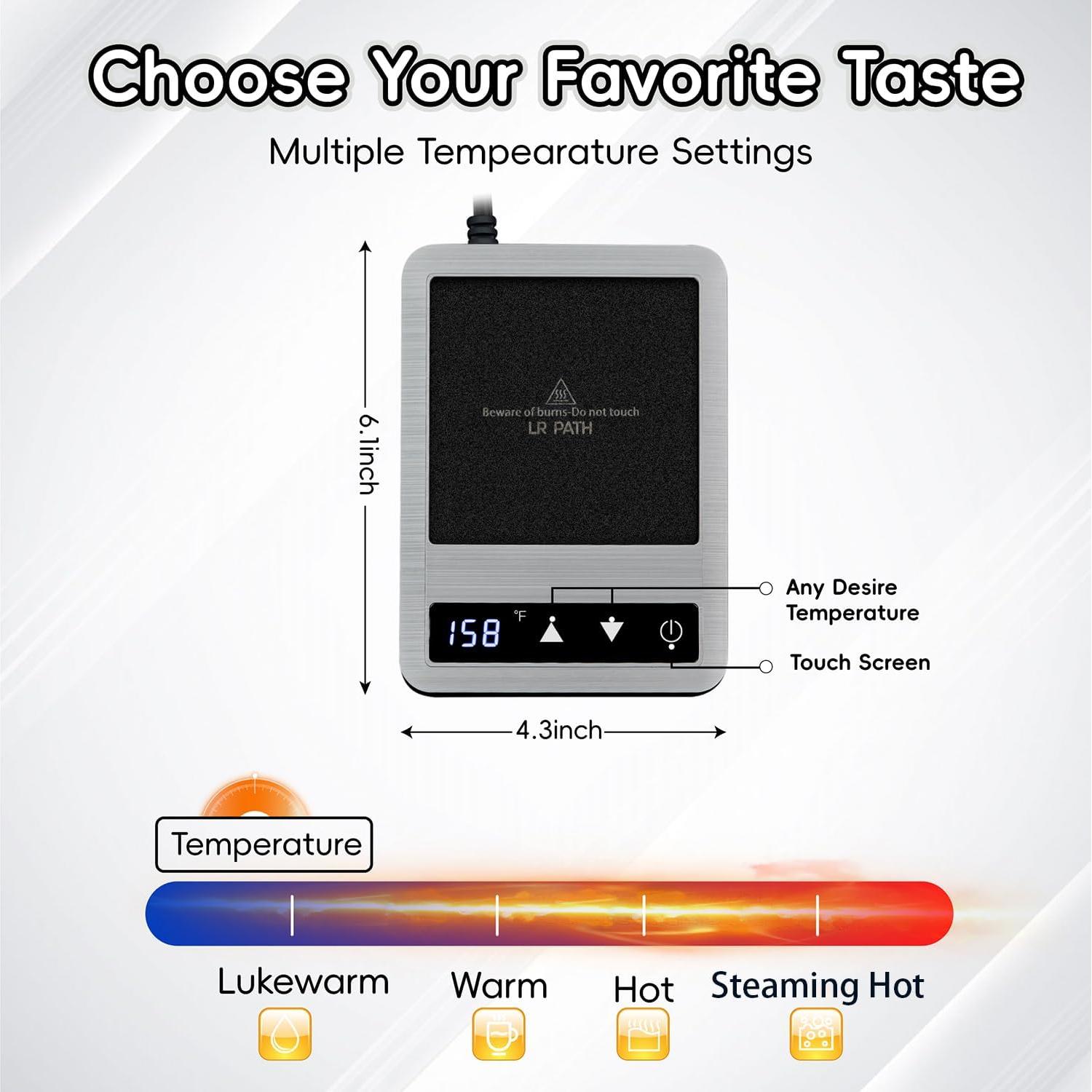 Calentador de Tazas HOWAY con 4 Temperaturas y Taza Cerámica 396ml