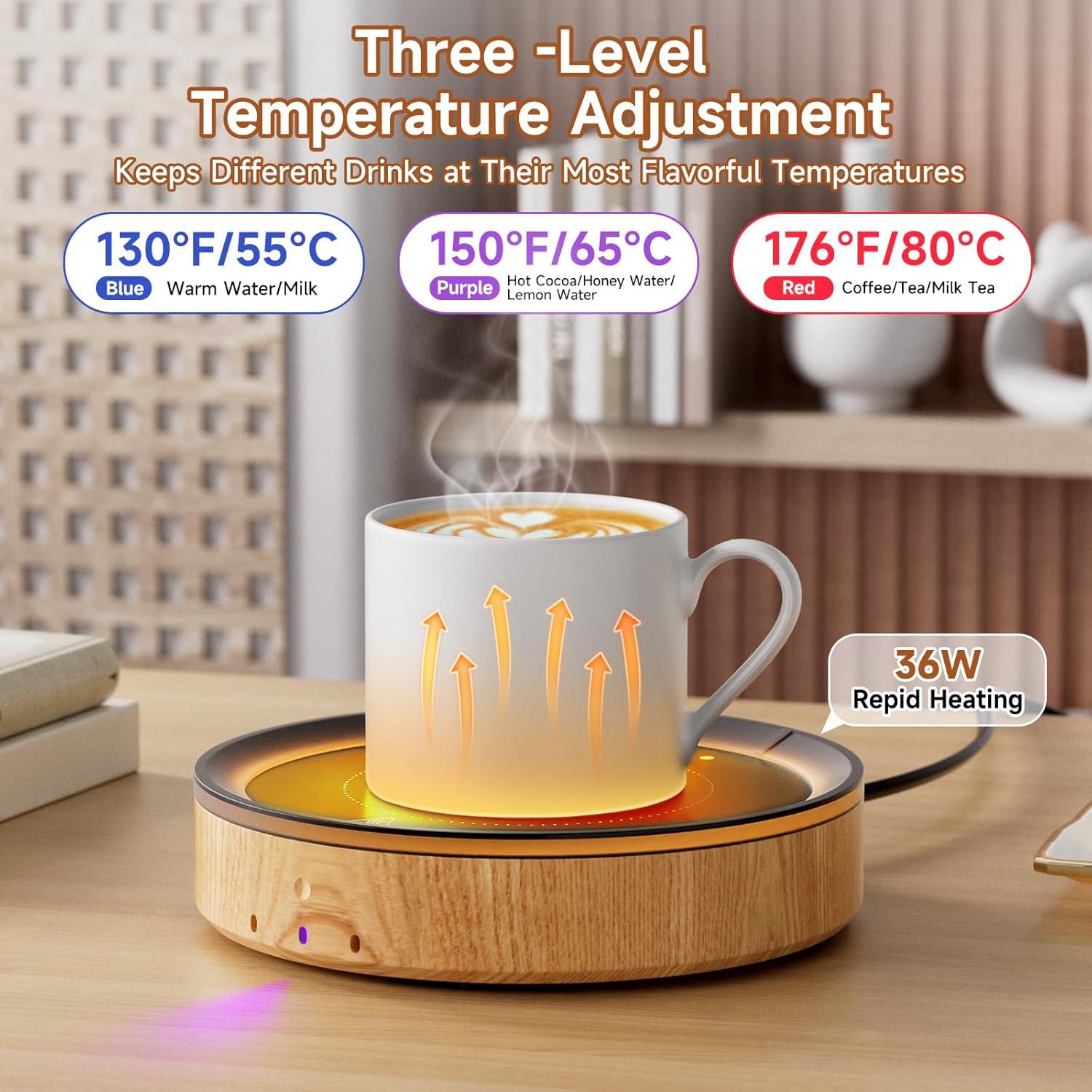 Calentador de Tazas Defashun 36W con Luz LED y Apagado Automático