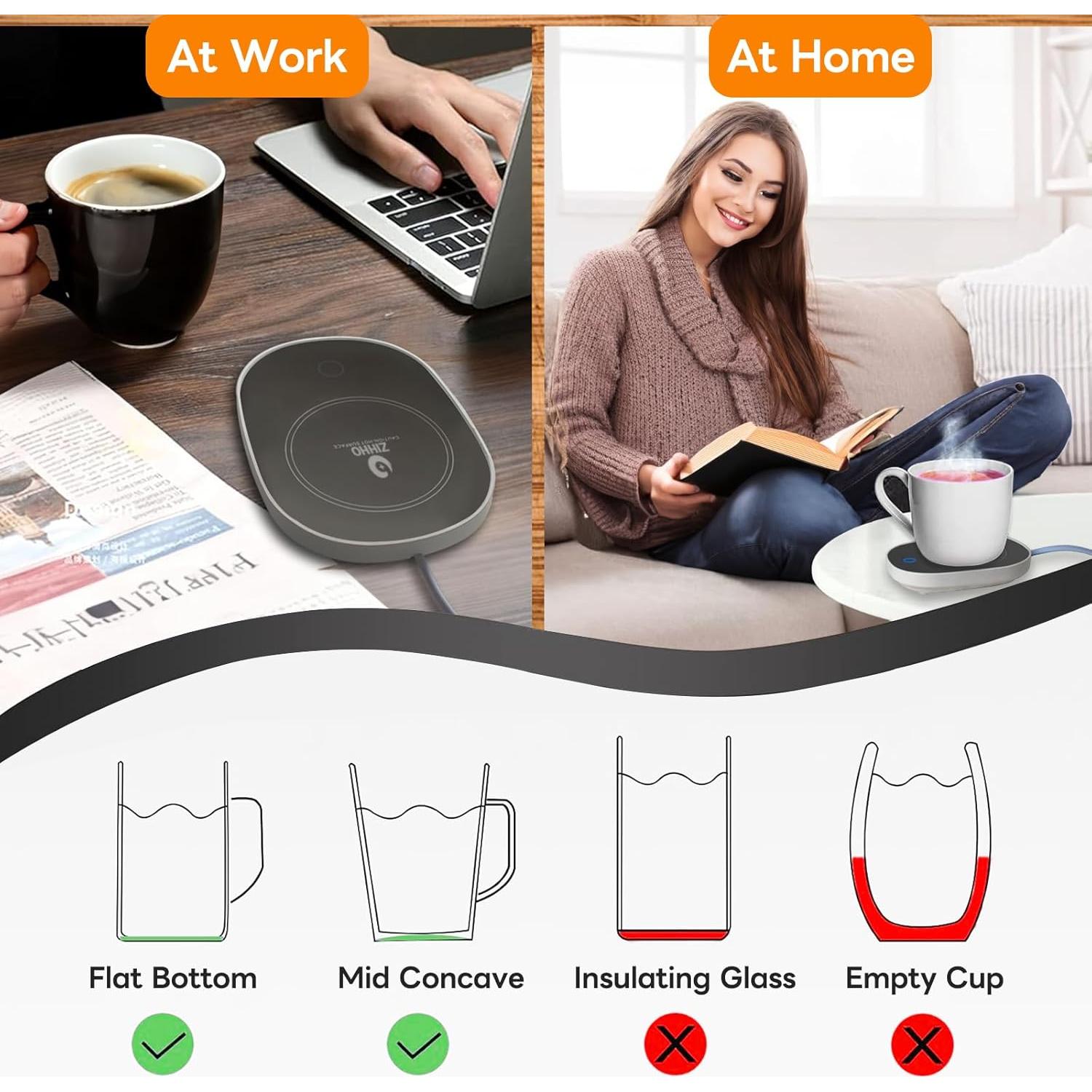 Calentador de Tazas ZIHHO 16W Negro 55°C para Oficina y Hogar