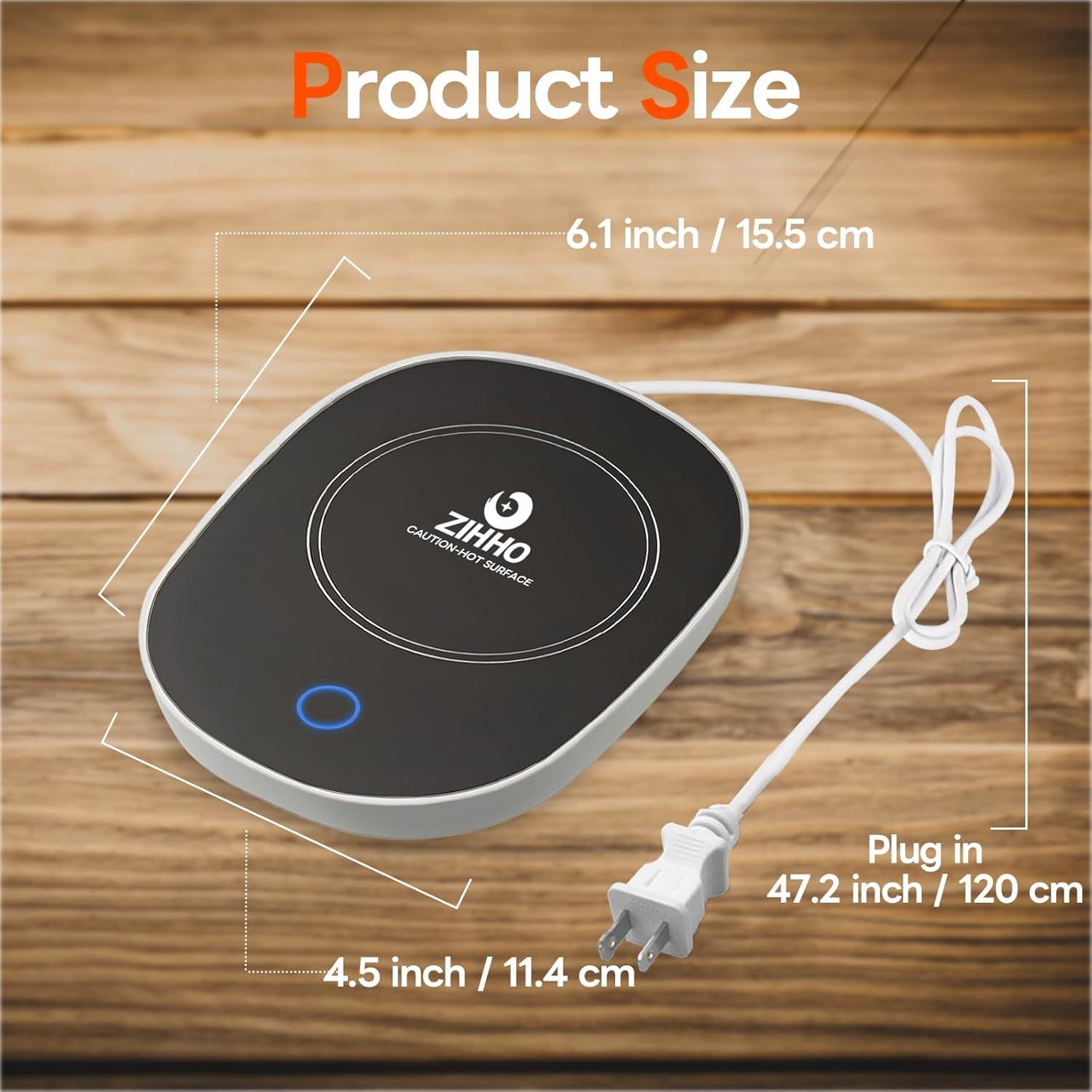 Calentador de Tazas ZIHHO 16W Negro 55°C para Oficina y Hogar