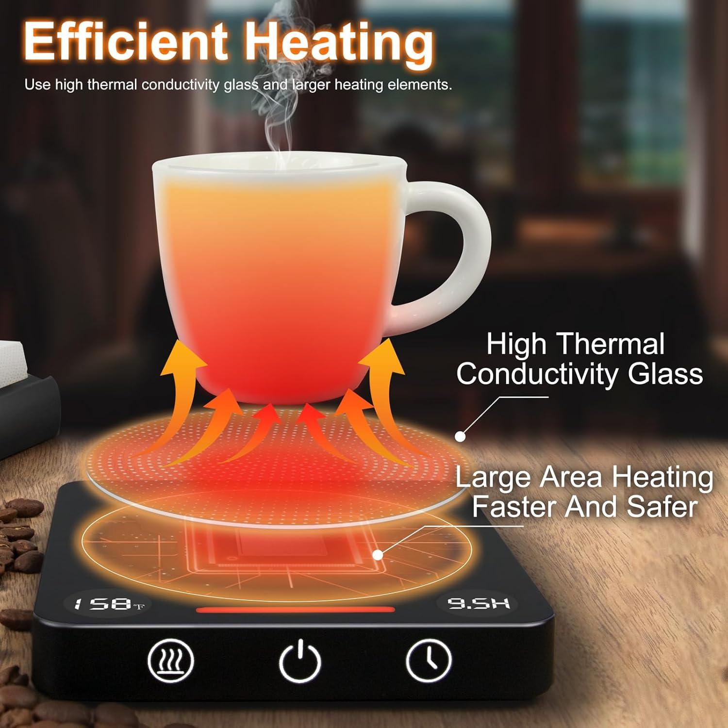 Calentador de Tazas Iporru Negro con Pantalla Doble y Apagado Automático