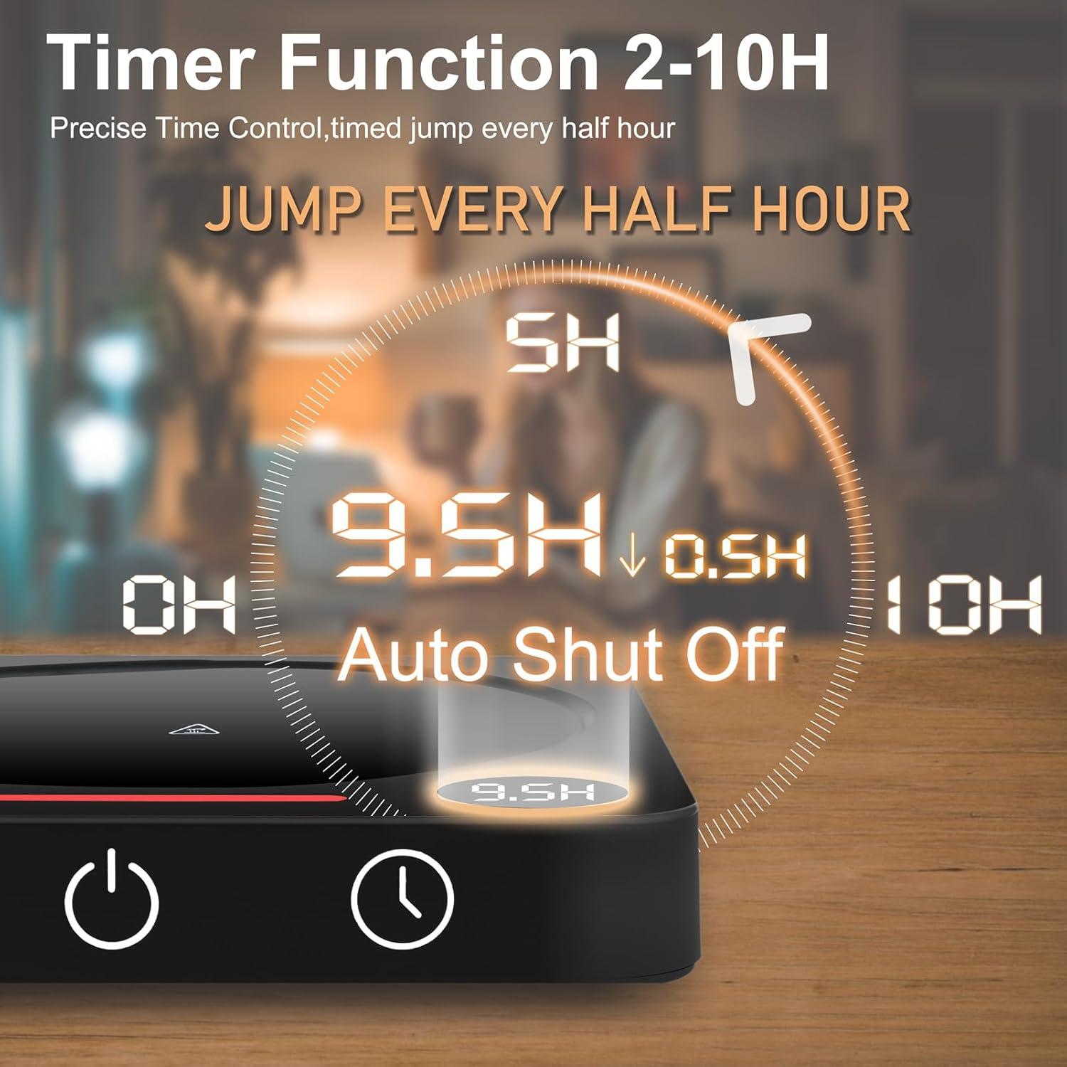 Calentador de Tazas Iporru Negro con Pantalla Doble y Apagado Automático