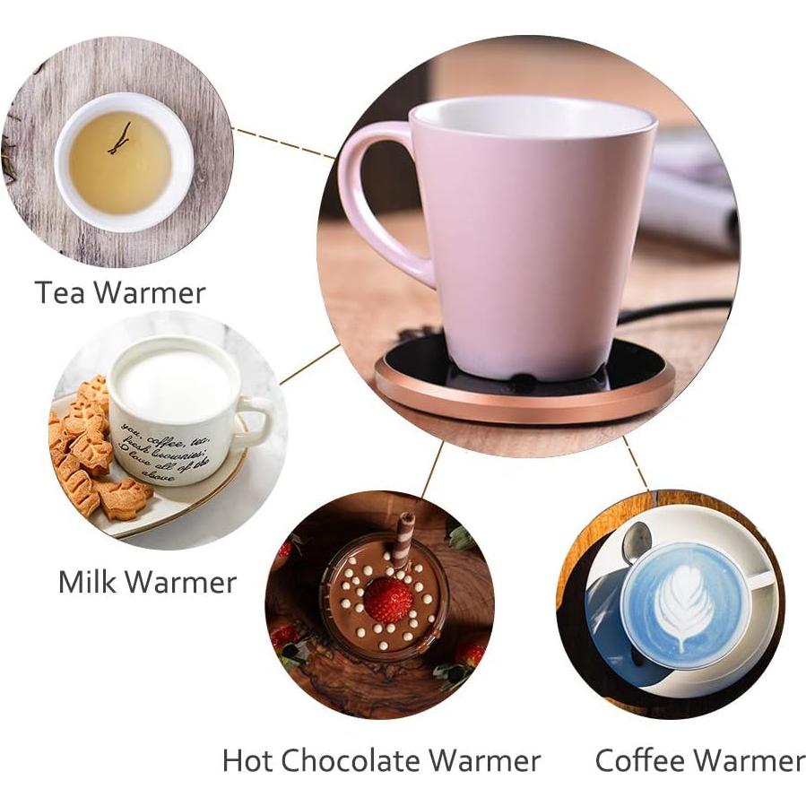 Calentador de Tazas KRGMNHR con Taza Cerámica Rosa 400ml