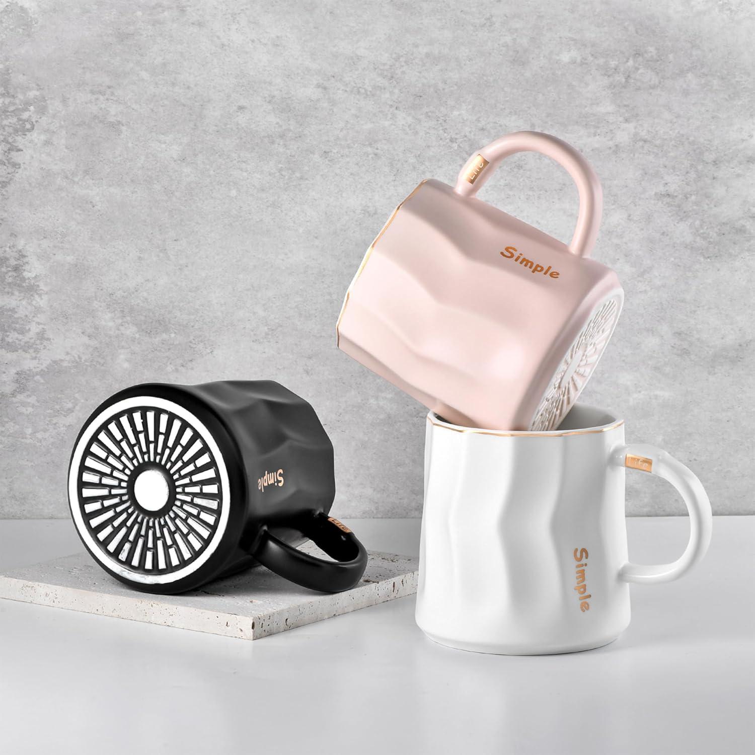 Calentador de Tazas KRGMNHR con Taza Cerámica Rosa 400ml