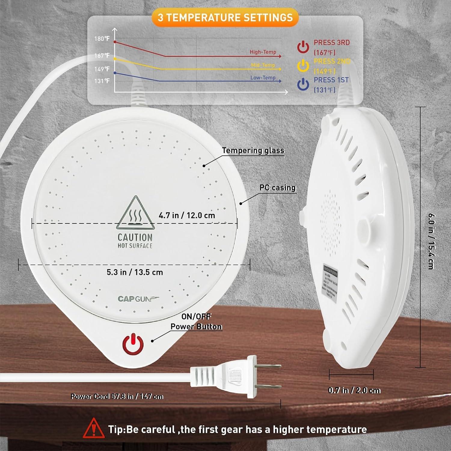 Calentador de Tazas Eléctrico Redomm AI9301BM Blanco 65°C