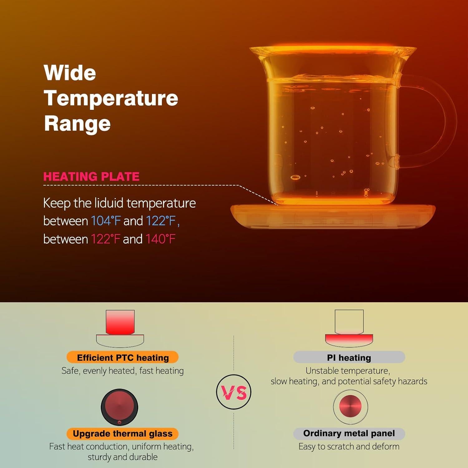 Calentador de Tazas Lesipee A10, 2 Temperaturas, 230V