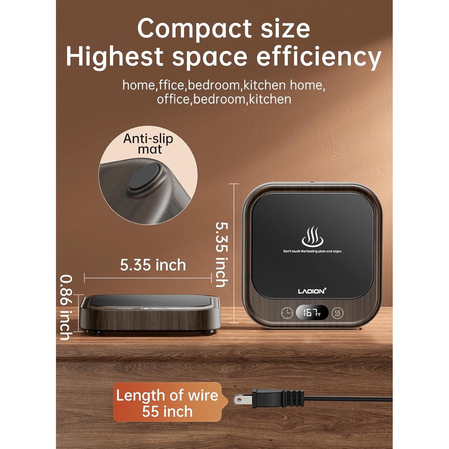 Calentador de Tazas LAOION 40W con Apagado Automático y 4 Temperaturas