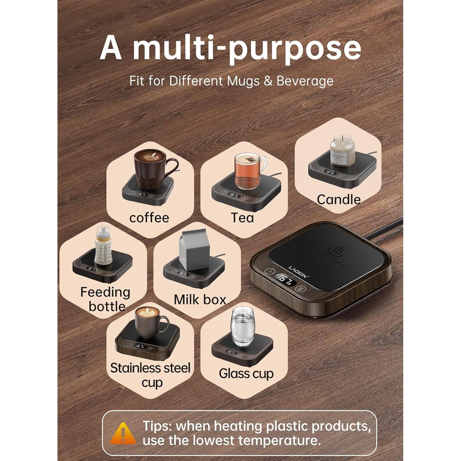 Calentador de Tazas LAOION 40W con Apagado Automático y 4 Temperaturas