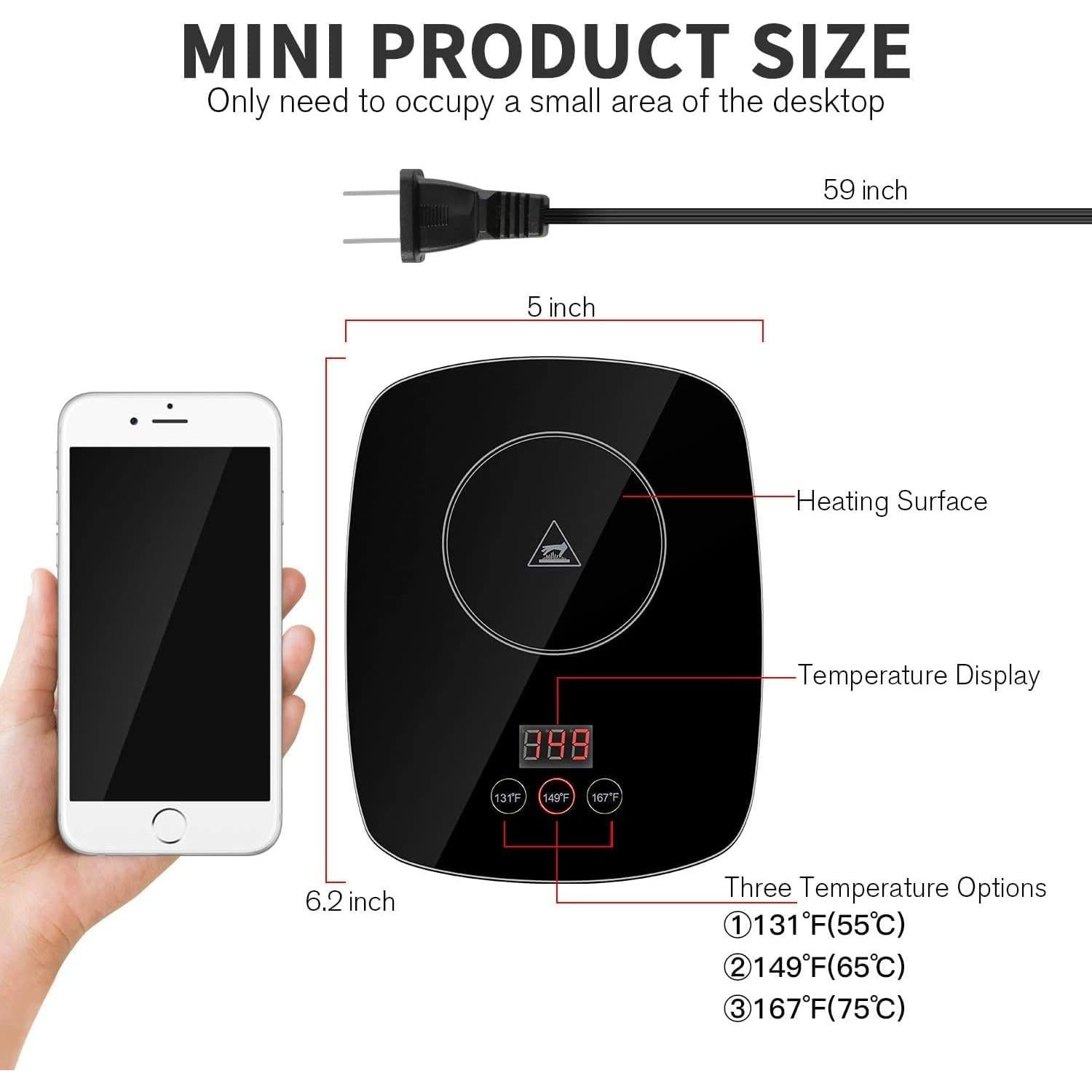 Calentador de Tazas Eléctrico Nicelucky 25W con Temperatura Ajustable