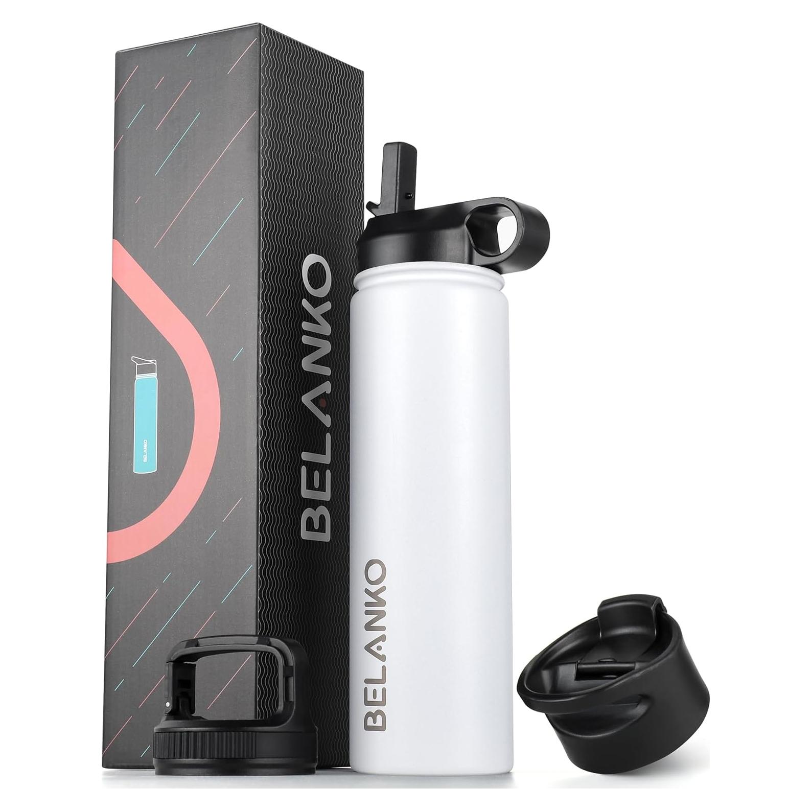 Botella de Agua Aislada BELANKO 710 ml Acero Inoxidable Blanco