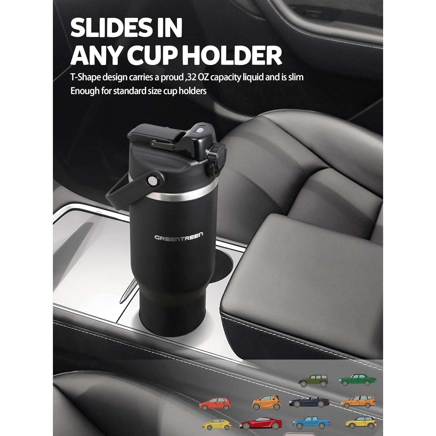 Botella de Agua Aislada GREENTREEN 1.13L Acero Inoxidable