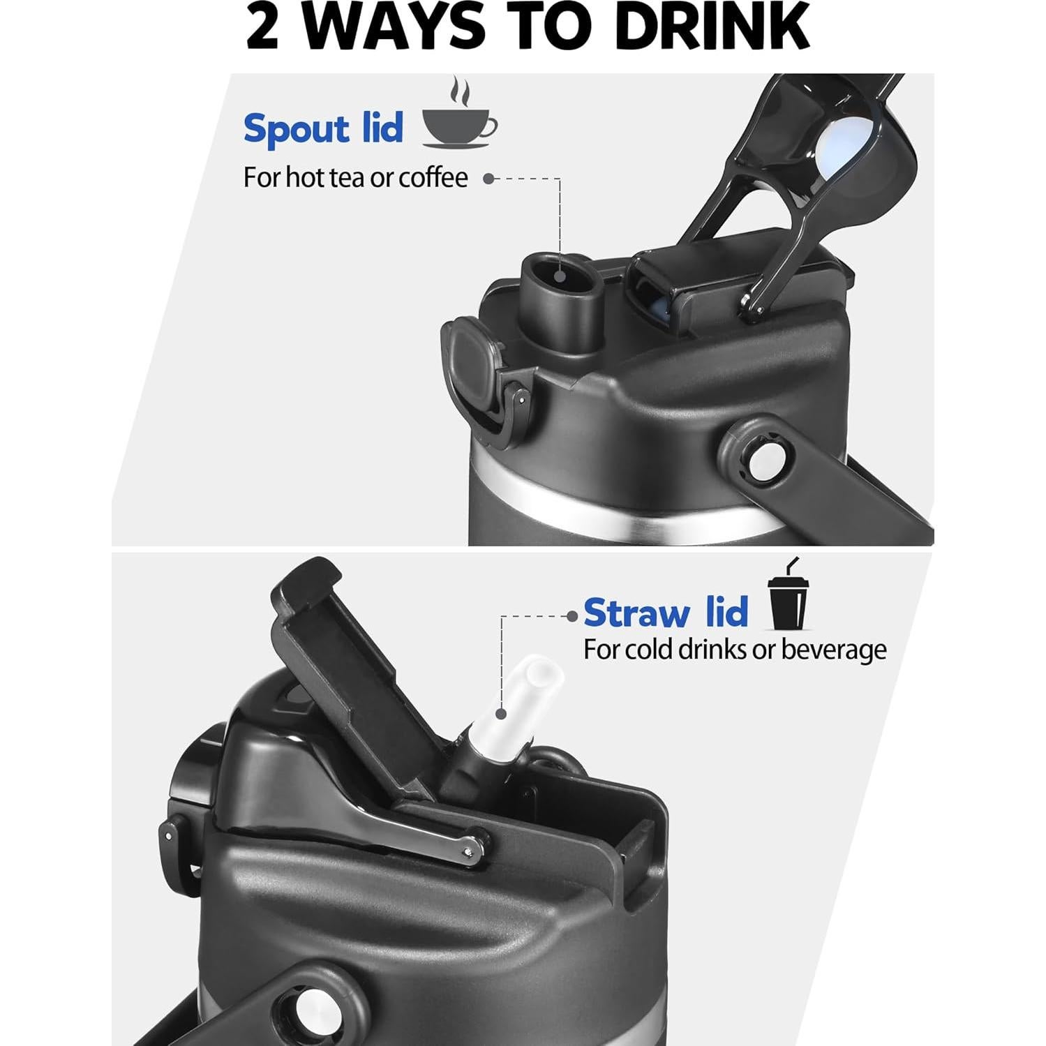 Botella de Agua Aislada GREENTREEN 1.13L Acero Inoxidable