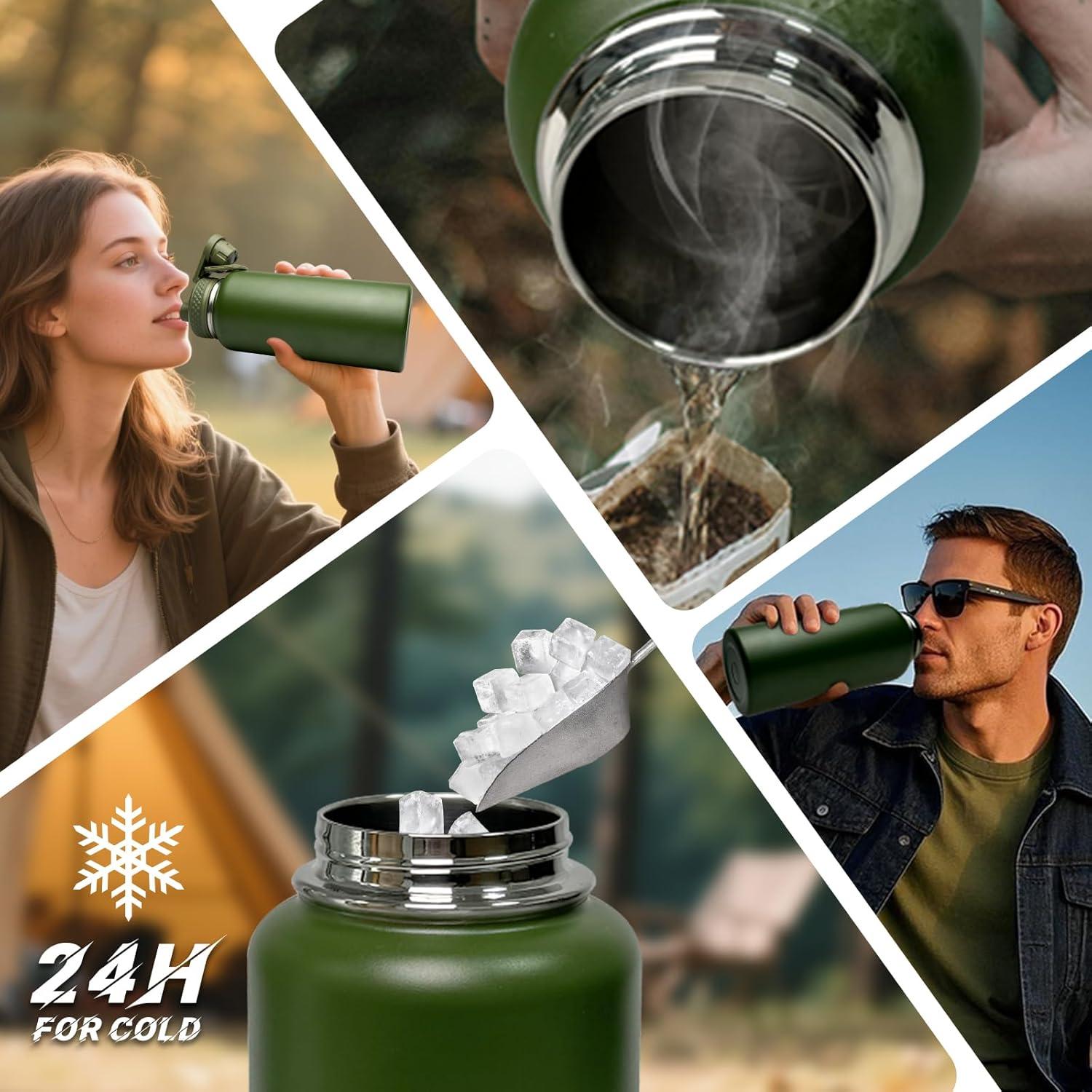 Botella de Agua Aislada AIKOTOO 32oz Camo para Gimnasio