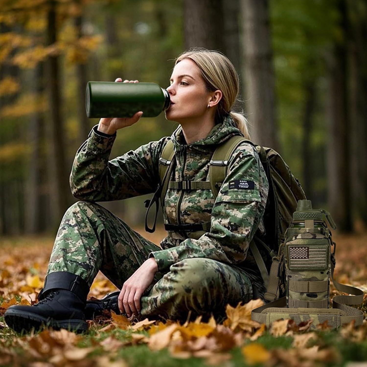 Botella de Agua Aislada AIKOTOO 32oz Camo para Gimnasio