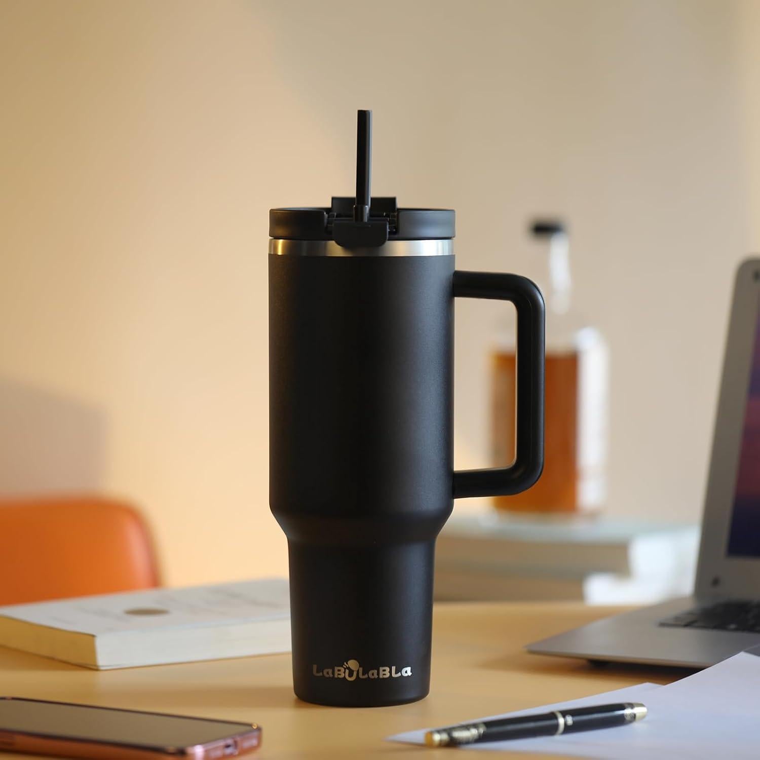 Taza de Acero Inoxidable 1.13L Labulabla MINITU Negra