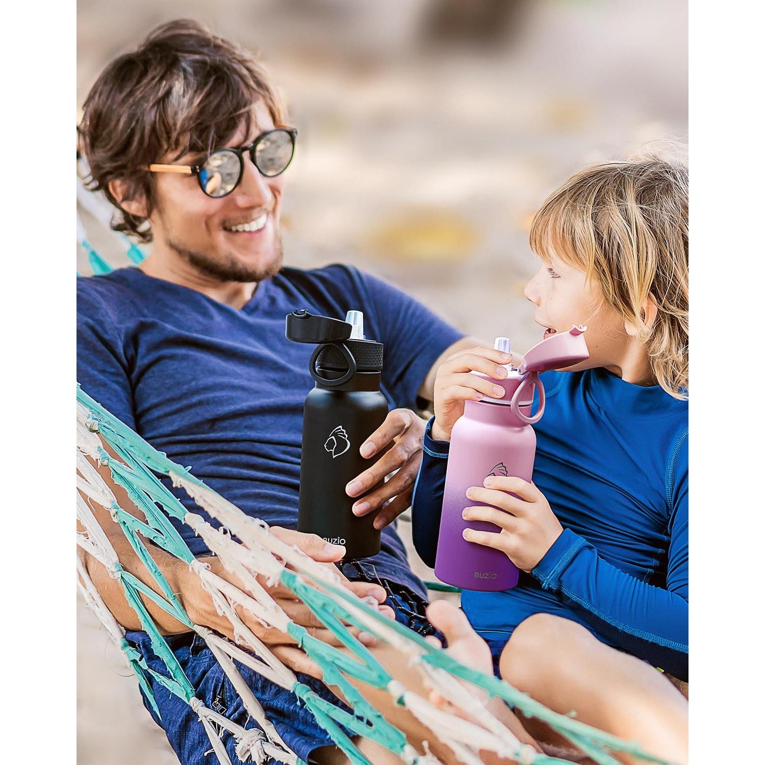 Botella de Agua Aislada BUZIO 0.53L Niños con Pajita 2PCS