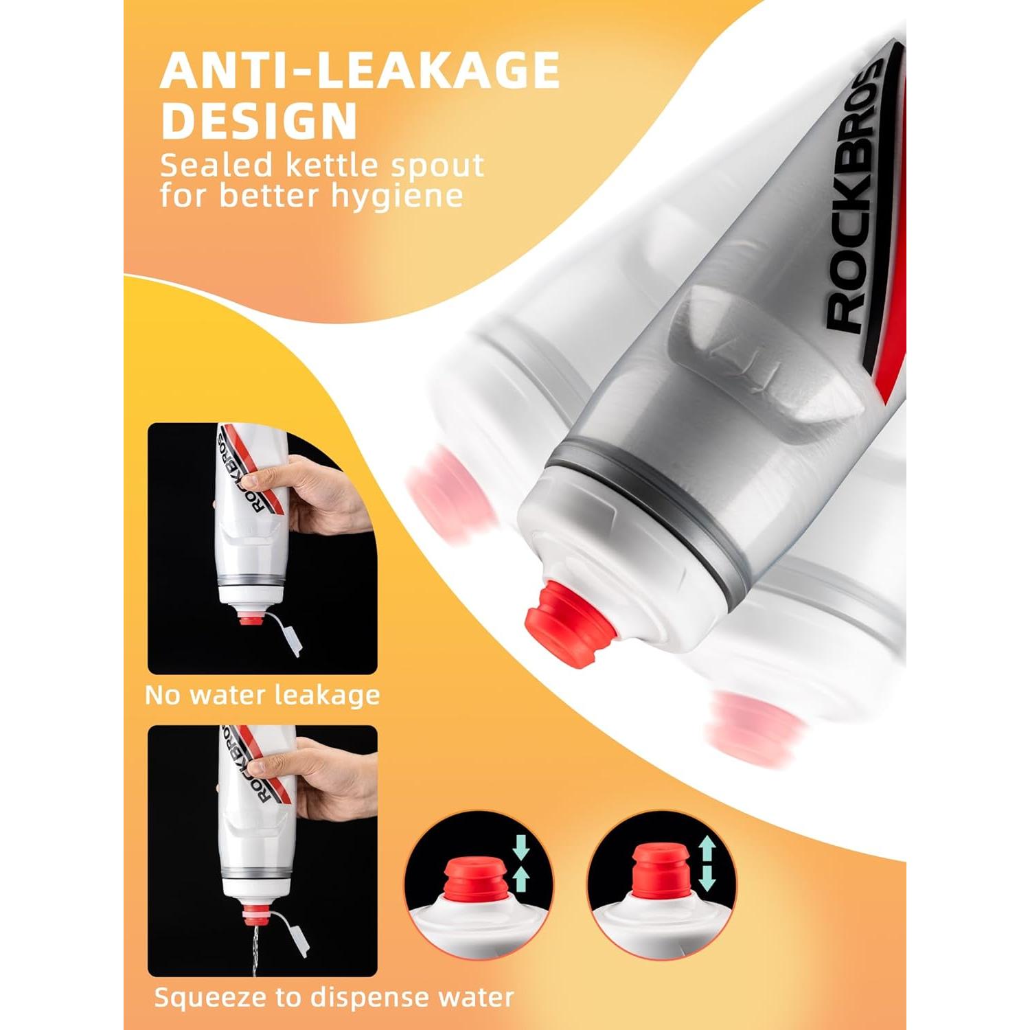 Botella de Agua Rockbros 630ml Aislada para Bicicleta