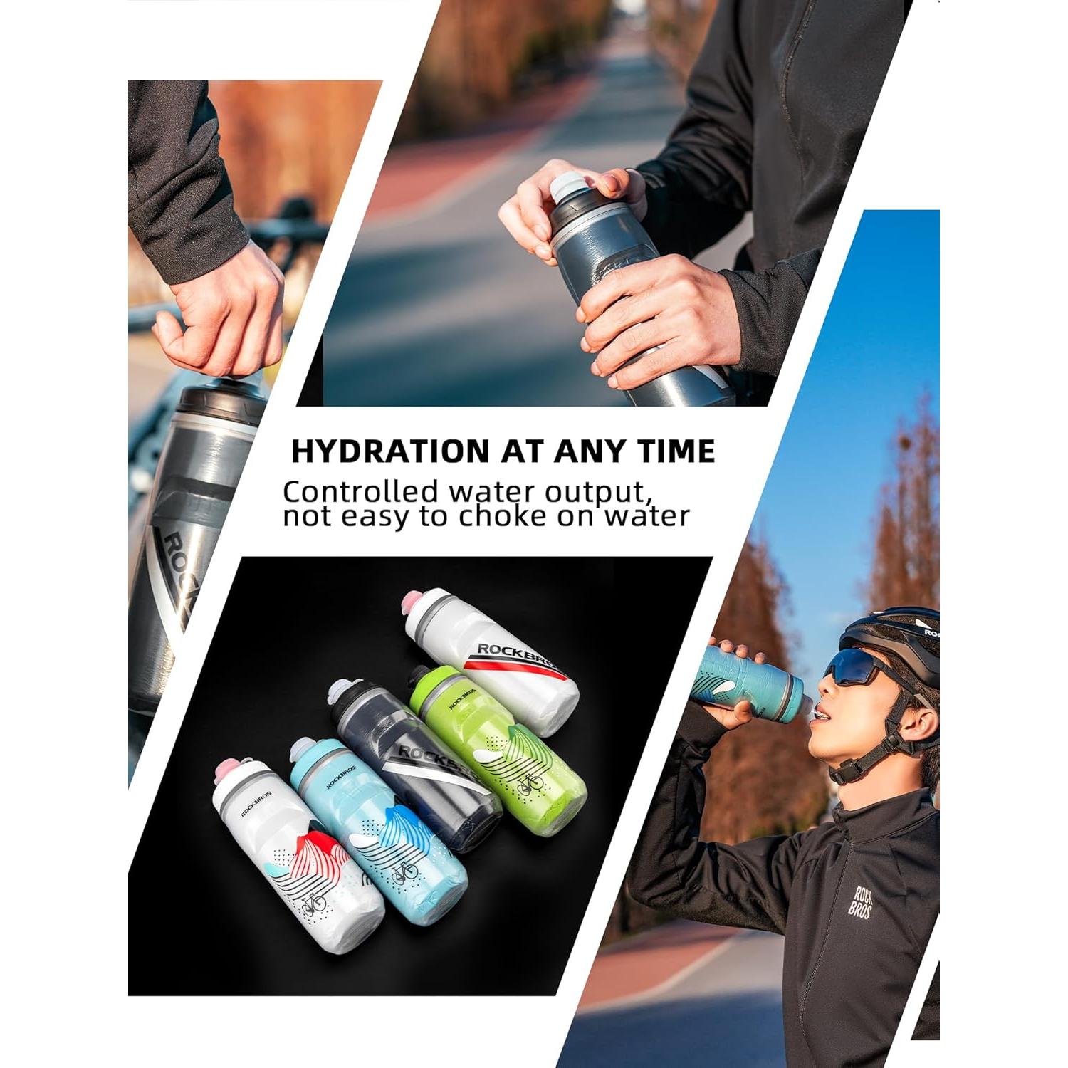 Botella de Agua Rockbros 630ml Aislada para Bicicleta