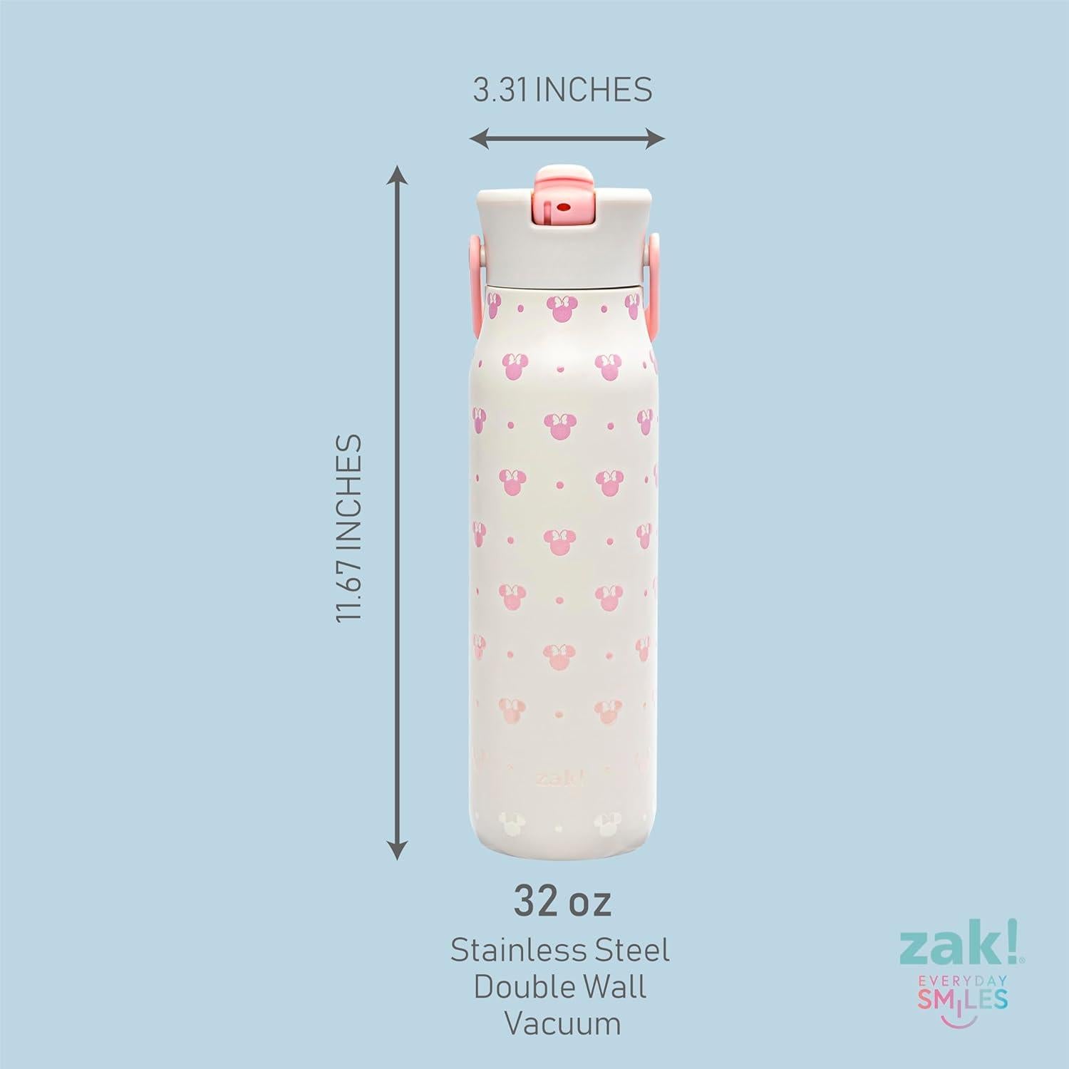 Botella de Agua Zak Designs 32oz Minnie Mouse Acero Inoxidable