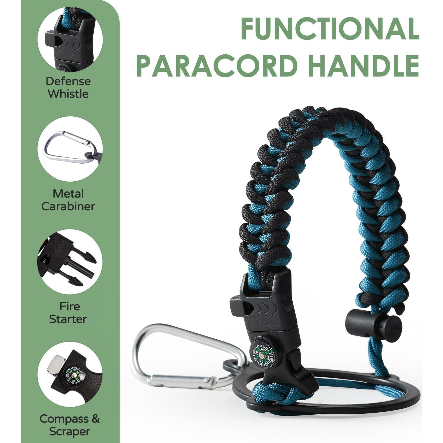 Botella de Agua Aislada ICIOI 1.81L con Tapa de Popote y Asa