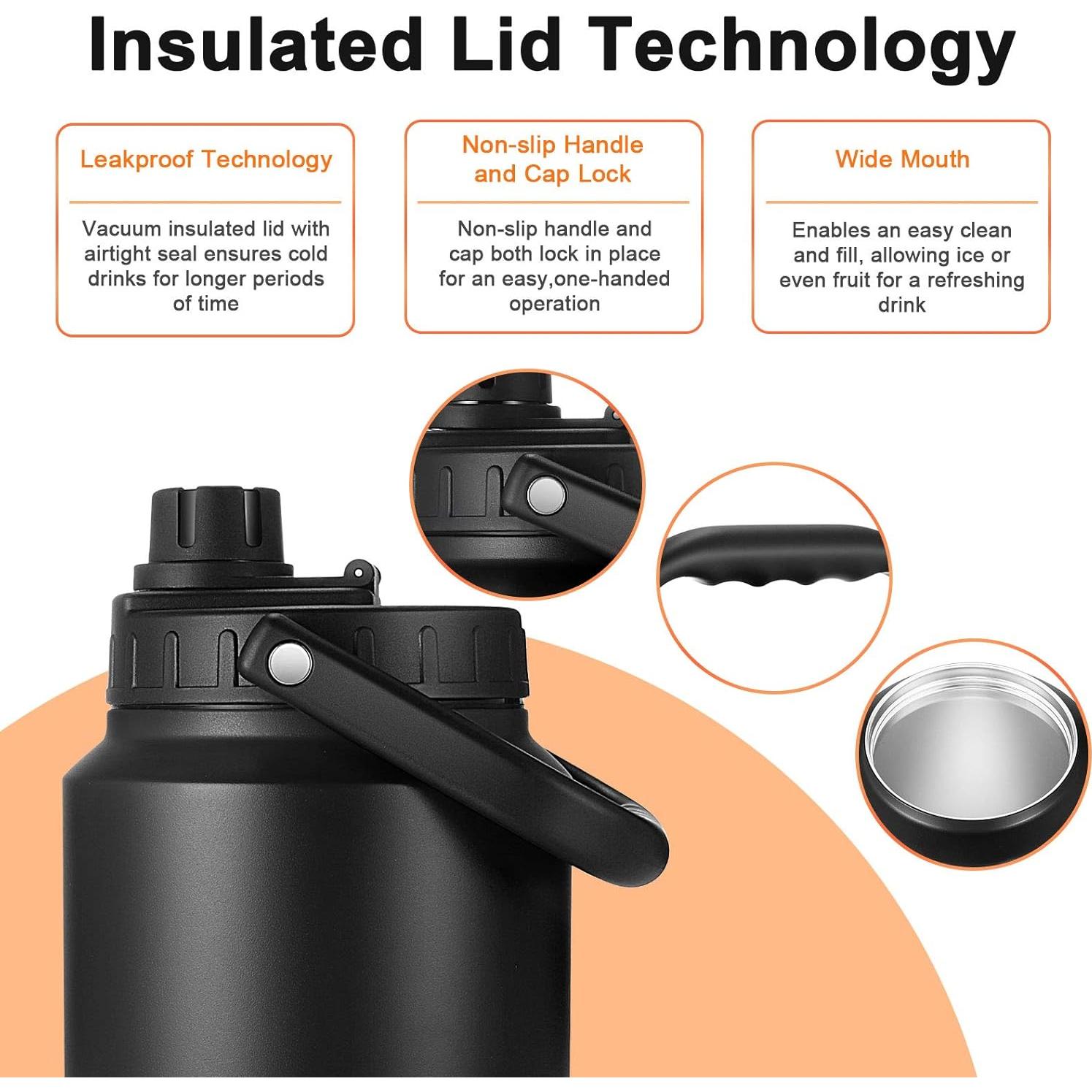 Jarra de Agua Aislada Sursip 3.785L Acero Inoxidable Negra