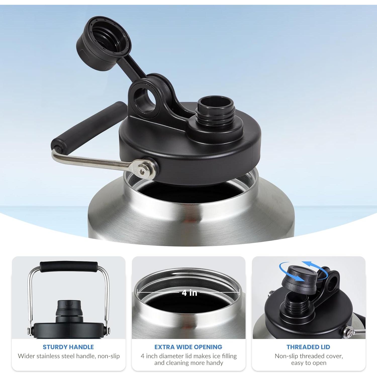 Jarra de Agua Aislada Alathote 1 Galón Acero Inoxidable 128 oz