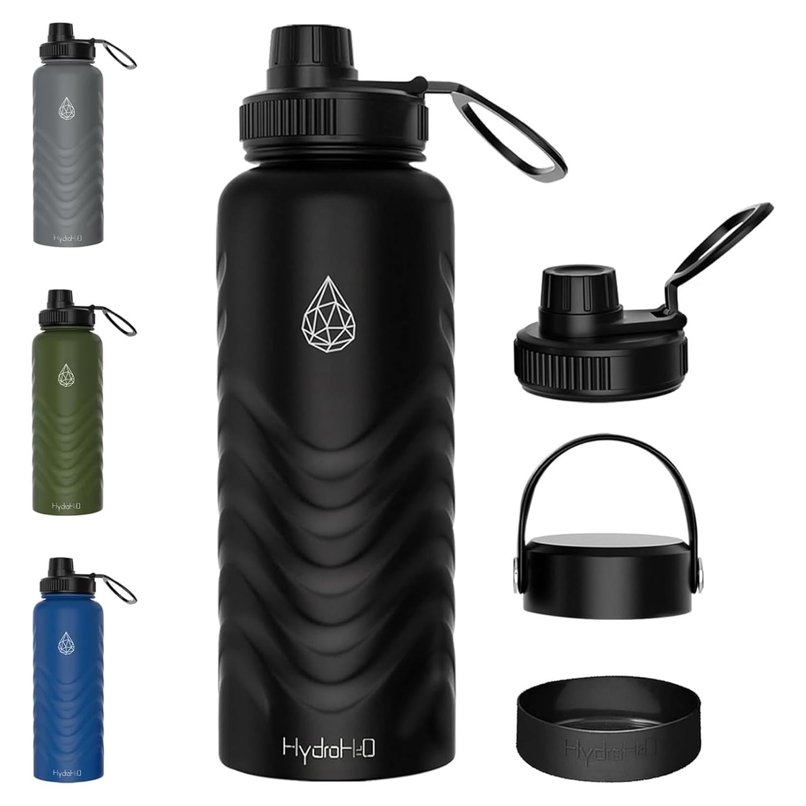 Botella de Agua Aislada HYDRO H2O 32oz Negra Doble Pared