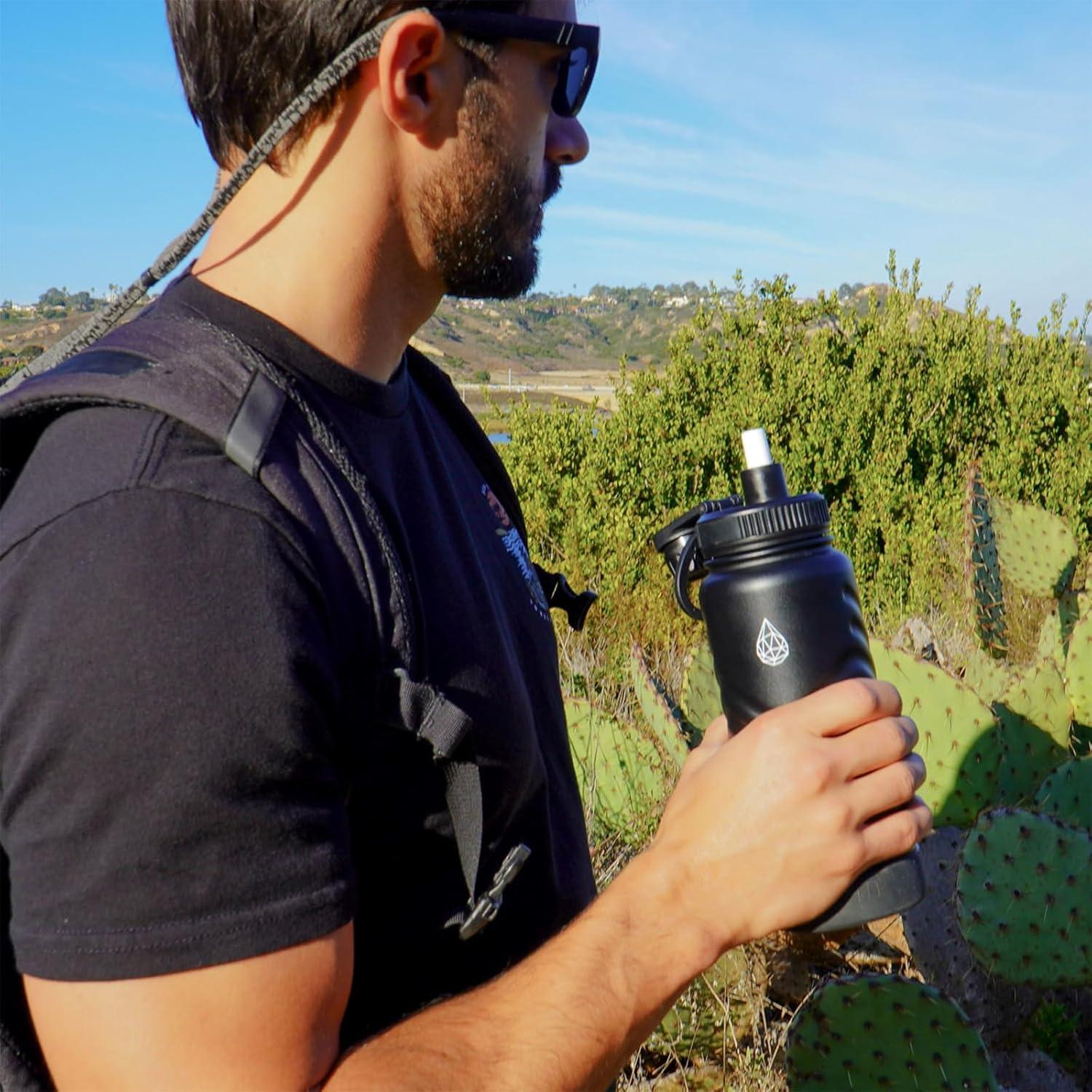 Botella de Agua Aislada HYDRO H2O 32oz Negra Doble Pared