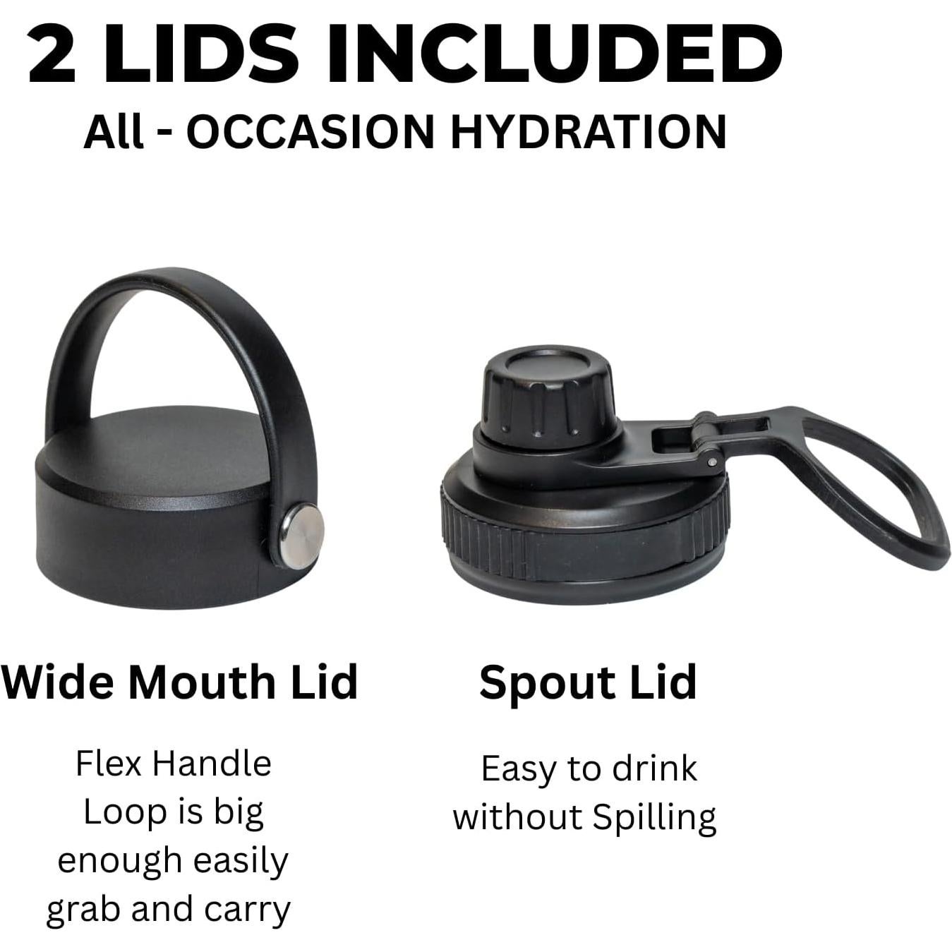 Botella de Agua Aislada HYDRO H2O 32oz Negra Doble Pared