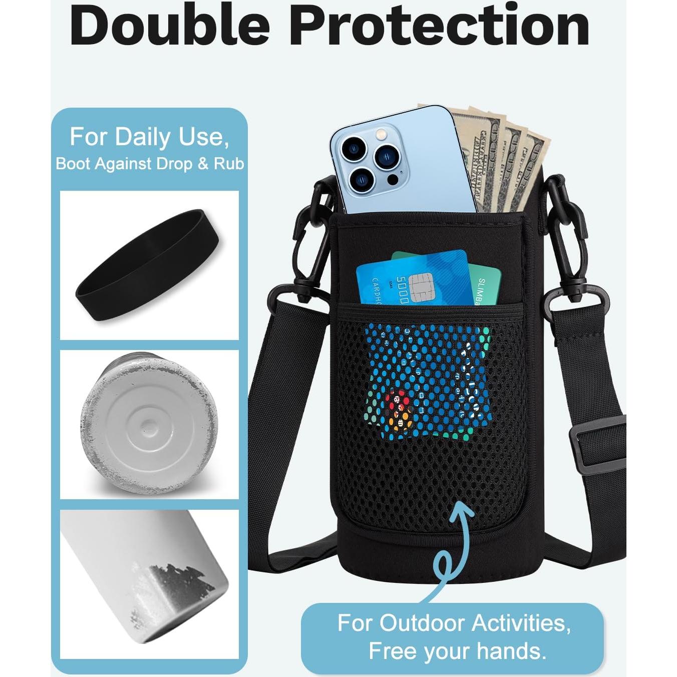 Botella de Agua Aislada BENZZO 32 oz Acero Inoxidable Negro