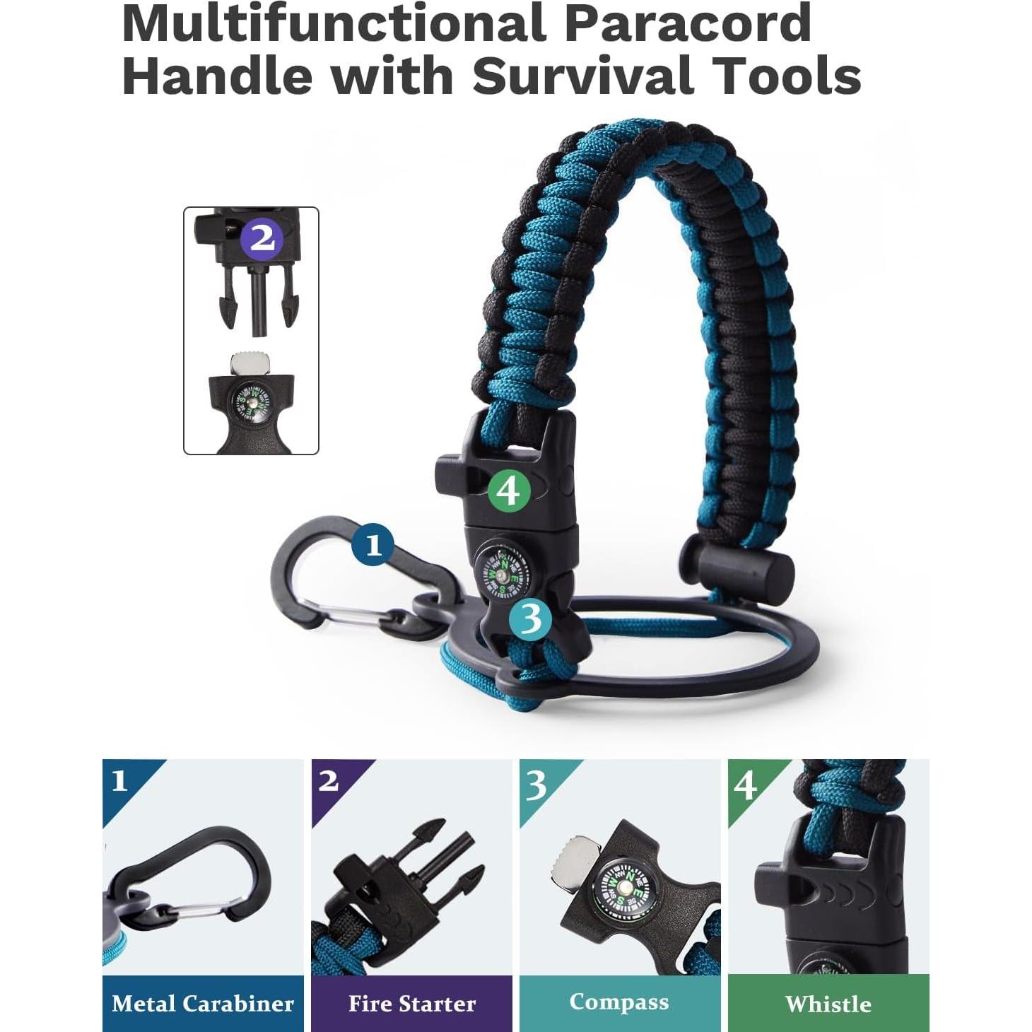 Botella de Agua Aislada BENZZO 32 oz Acero Inoxidable Negro