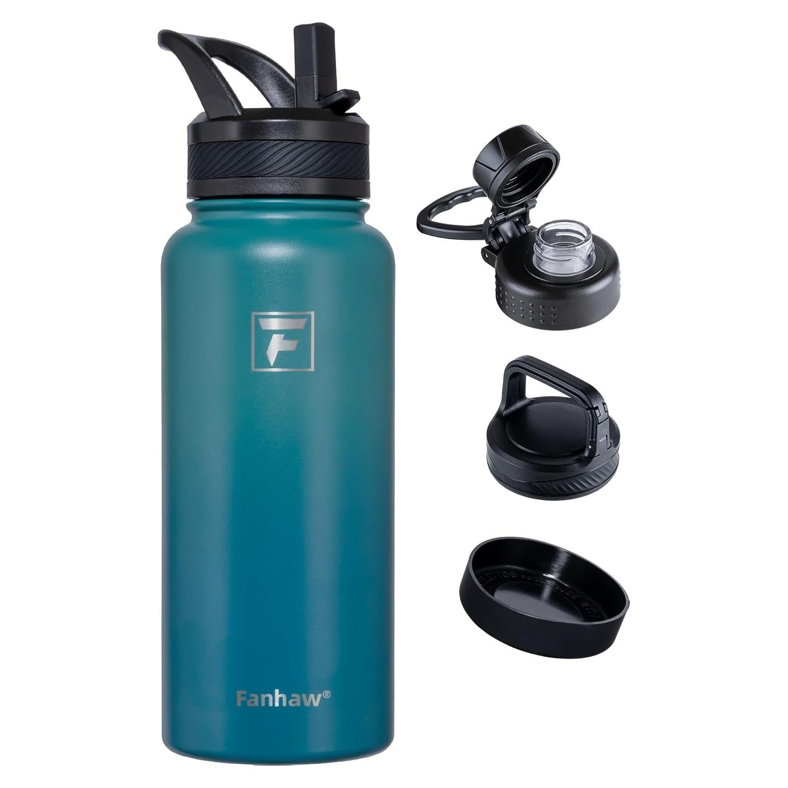 Botella de Agua Aislada Fanhaw 32 oz Acero Inoxidable Verde Azul