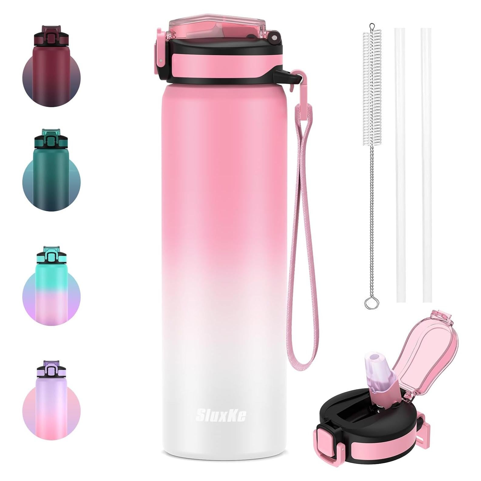 Botella de Agua Aislada SLUXKE 24oz Acero Inoxidable Rosa