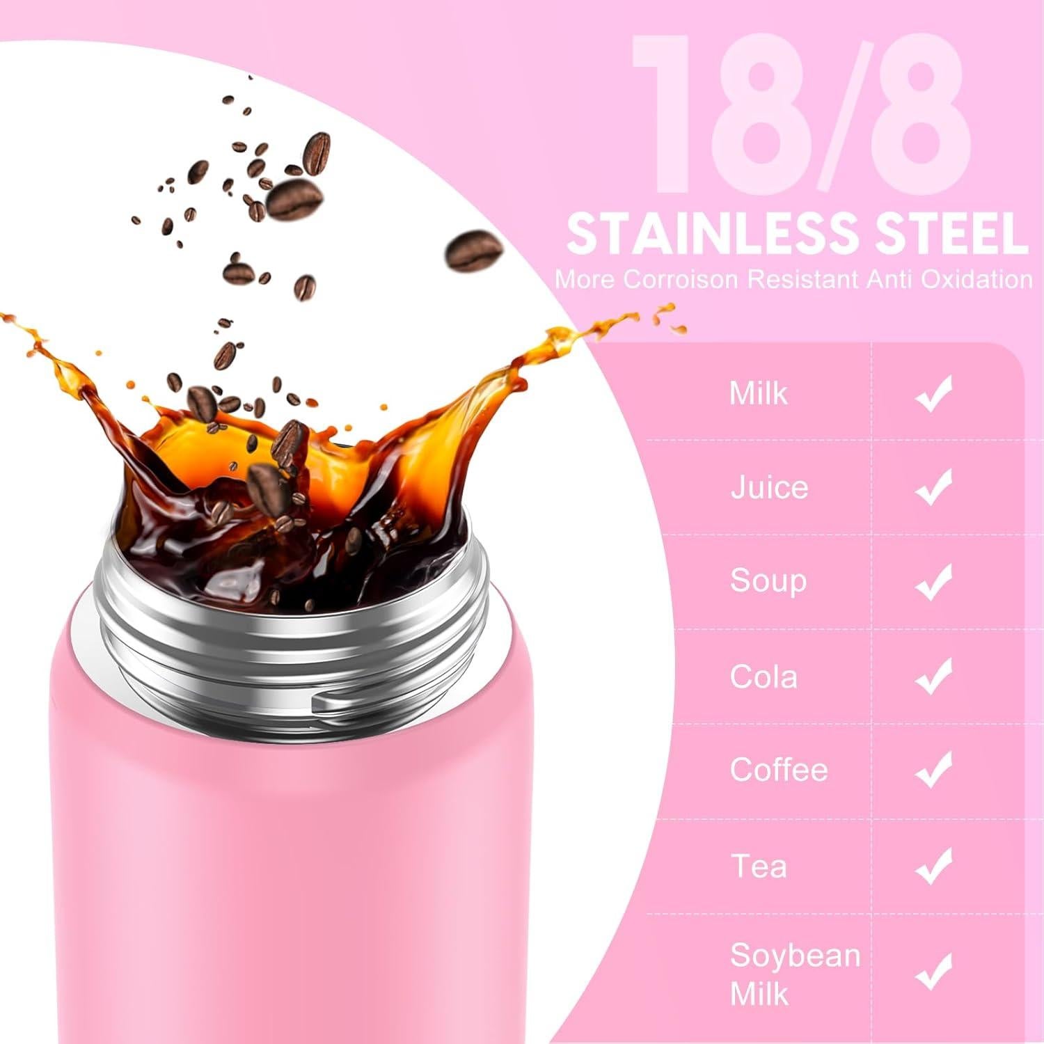 Botella de Agua Aislada SLUXKE 24oz Acero Inoxidable Rosa