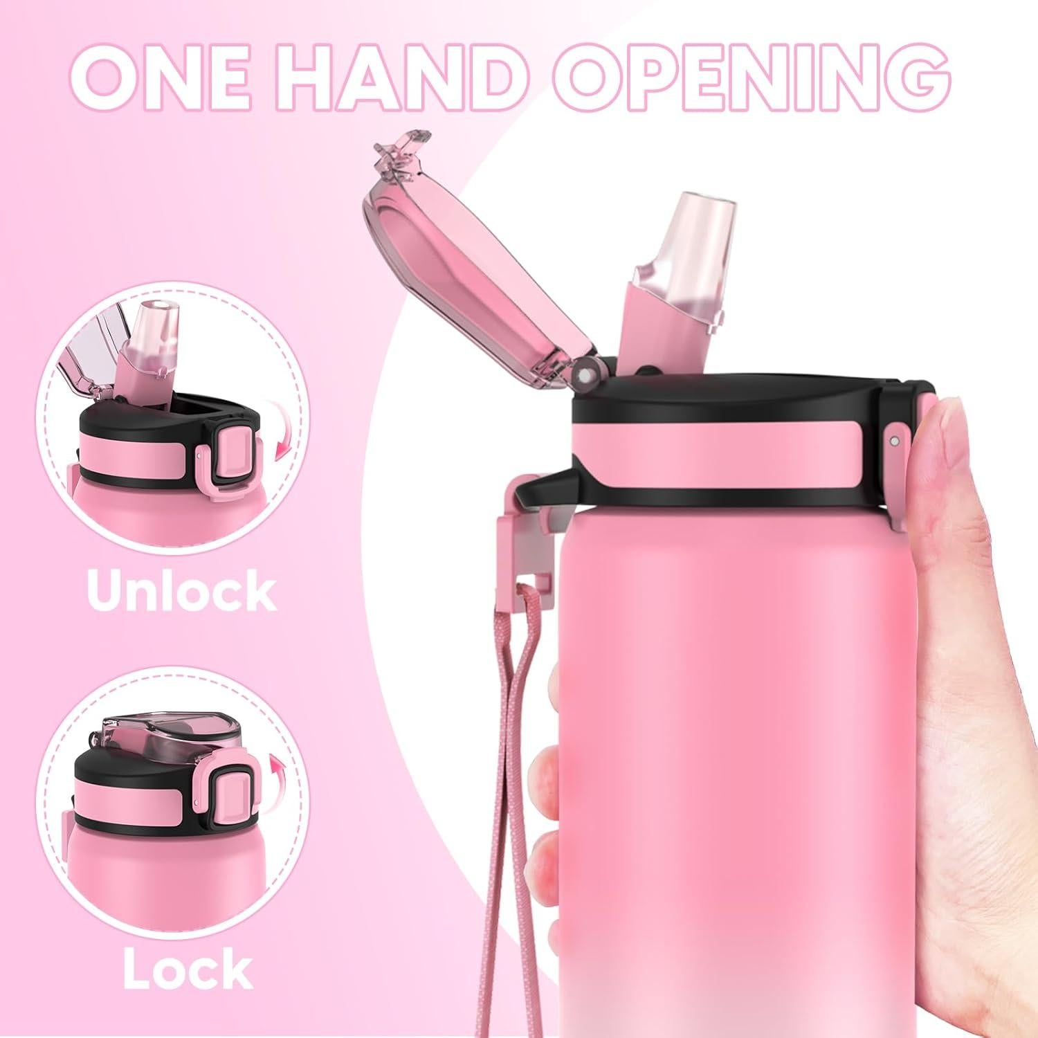 Botella de Agua Aislada SLUXKE 24oz Acero Inoxidable Rosa