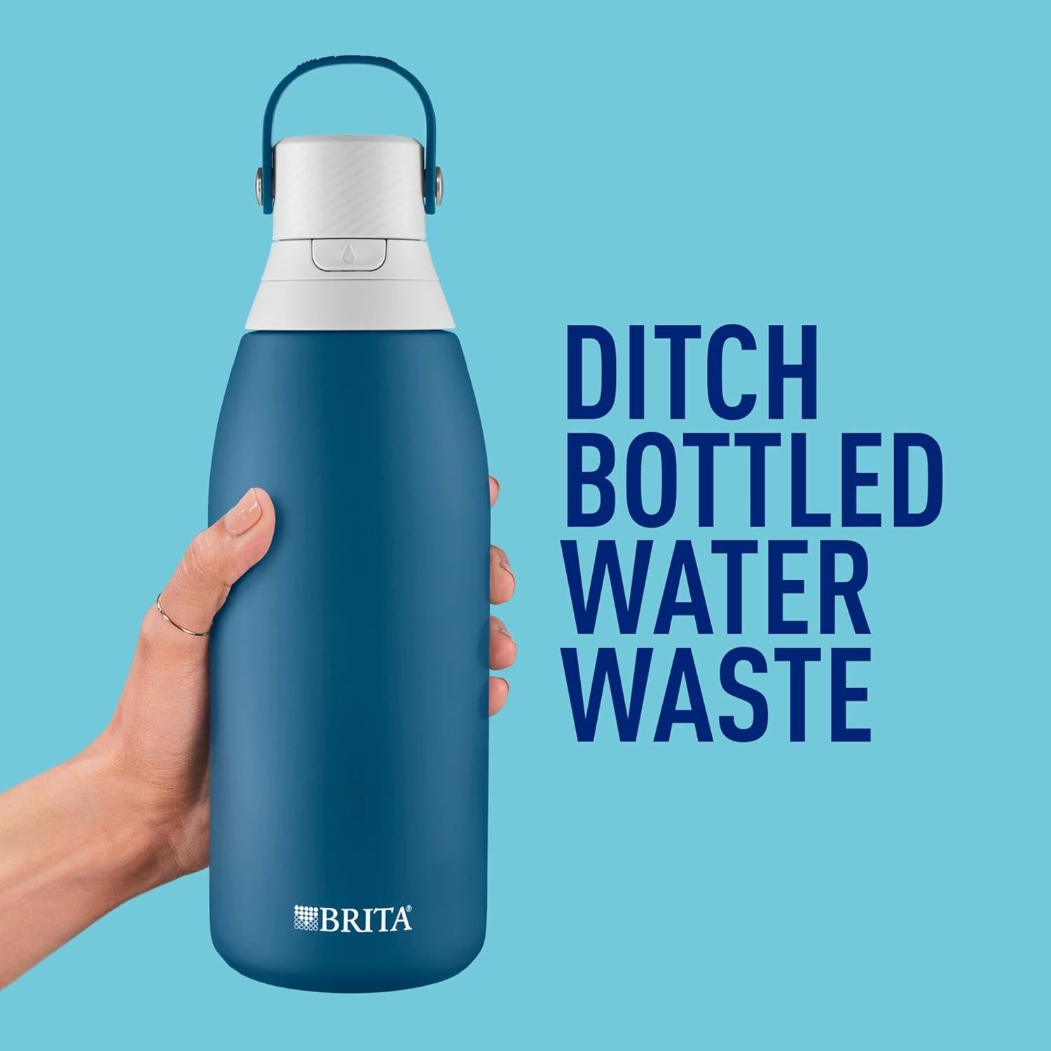 Botella de Agua Filtrante Brita Acero Inoxidable 32 oz Aislada