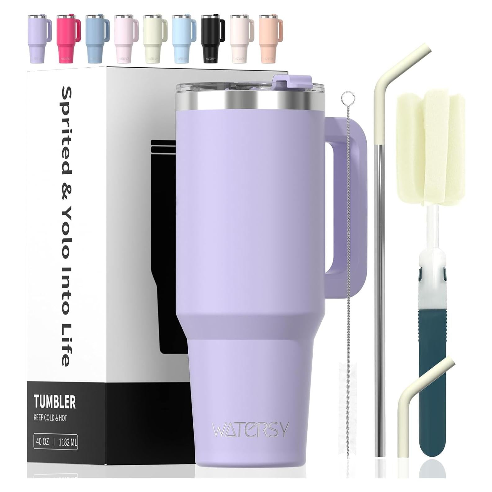 Taza aislada de acero inoxidable WATERSY 1.18L púrpura