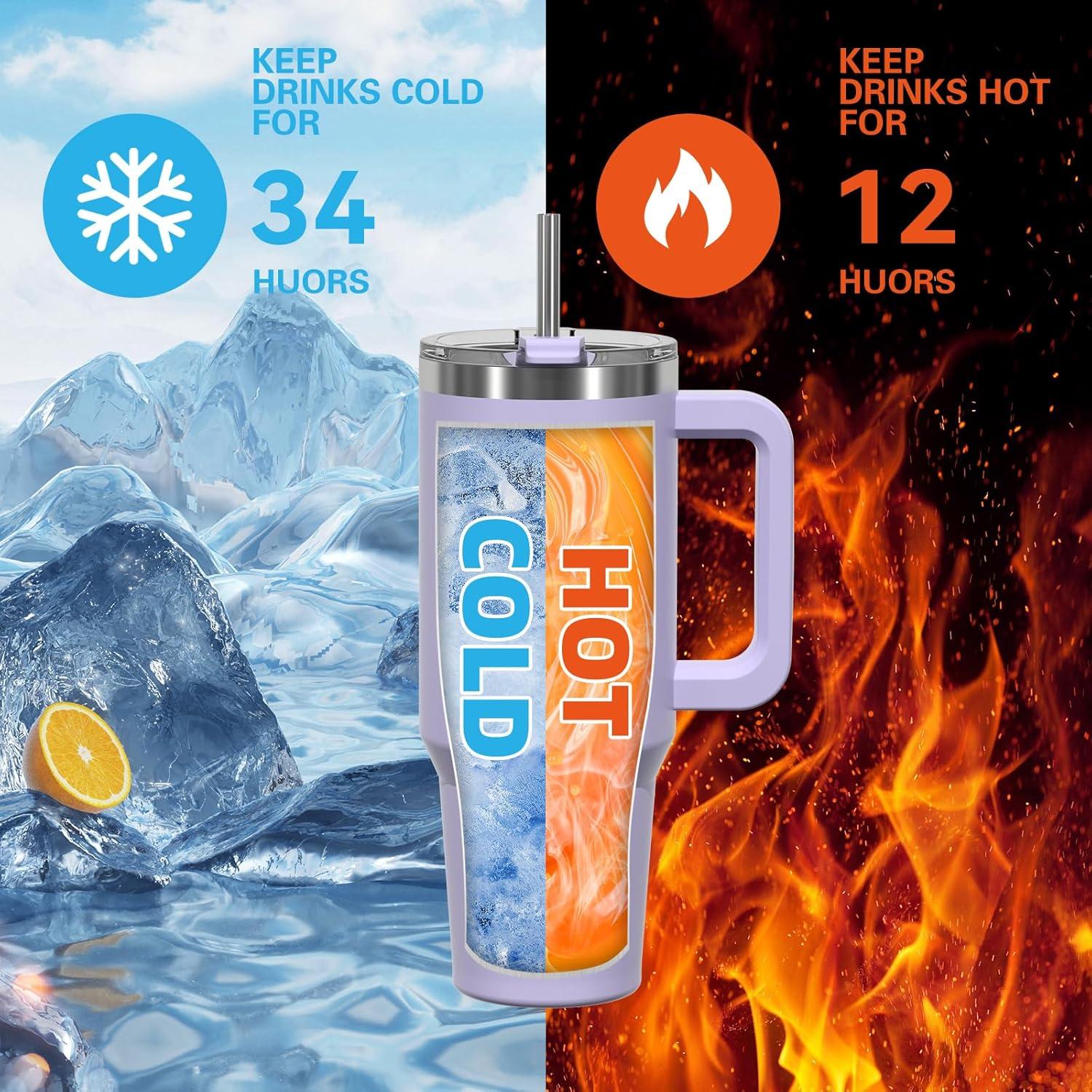 Taza aislada de acero inoxidable WATERSY 1.18L púrpura