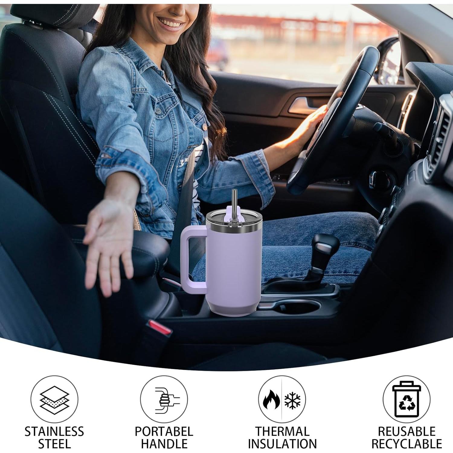 Taza aislada de acero inoxidable WATERSY 1.18L púrpura