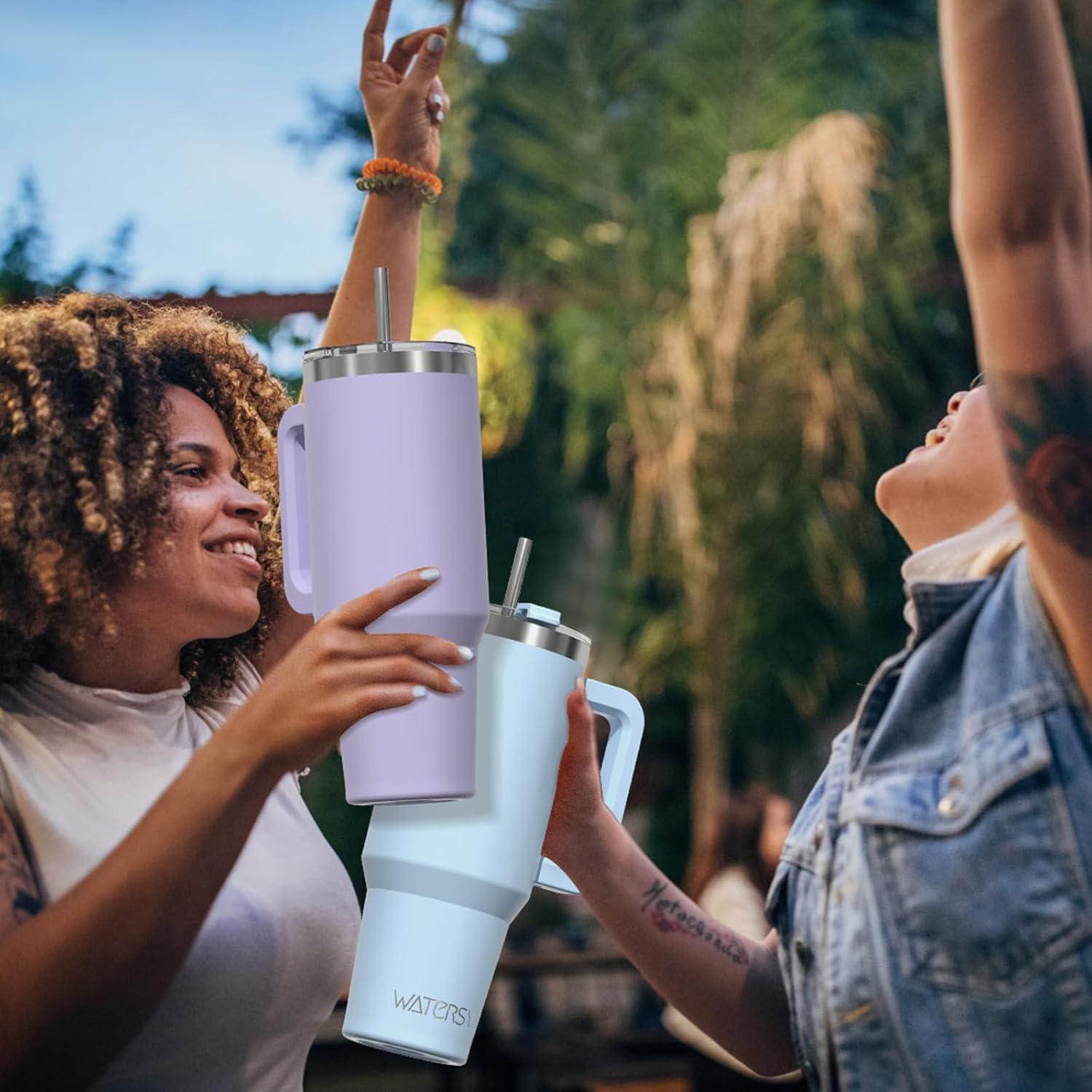 Taza aislada de acero inoxidable WATERSY 1.18L púrpura