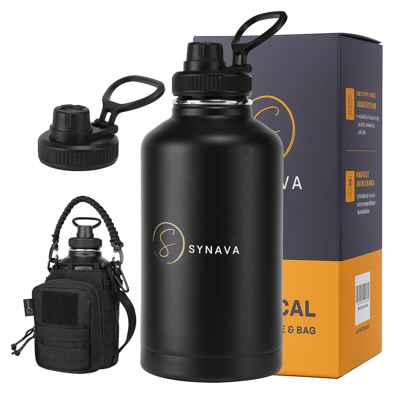 Botella de Agua Aislada Synava 1.89L con Funda y Asa Paracord